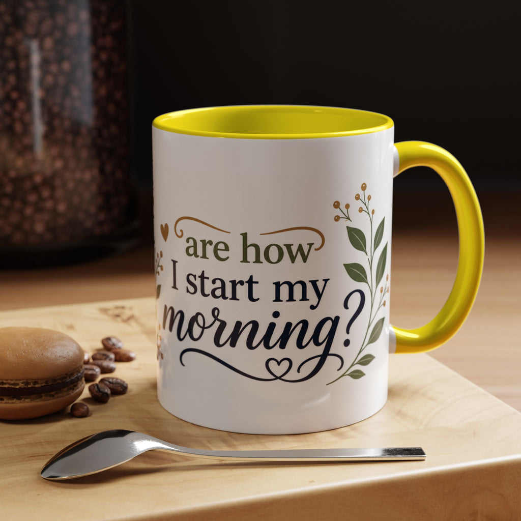Coffee & Jesus Morning Mug — “Coffee and Jesus are how i start my morning” Accent Coffee Mug (11/15 oz)