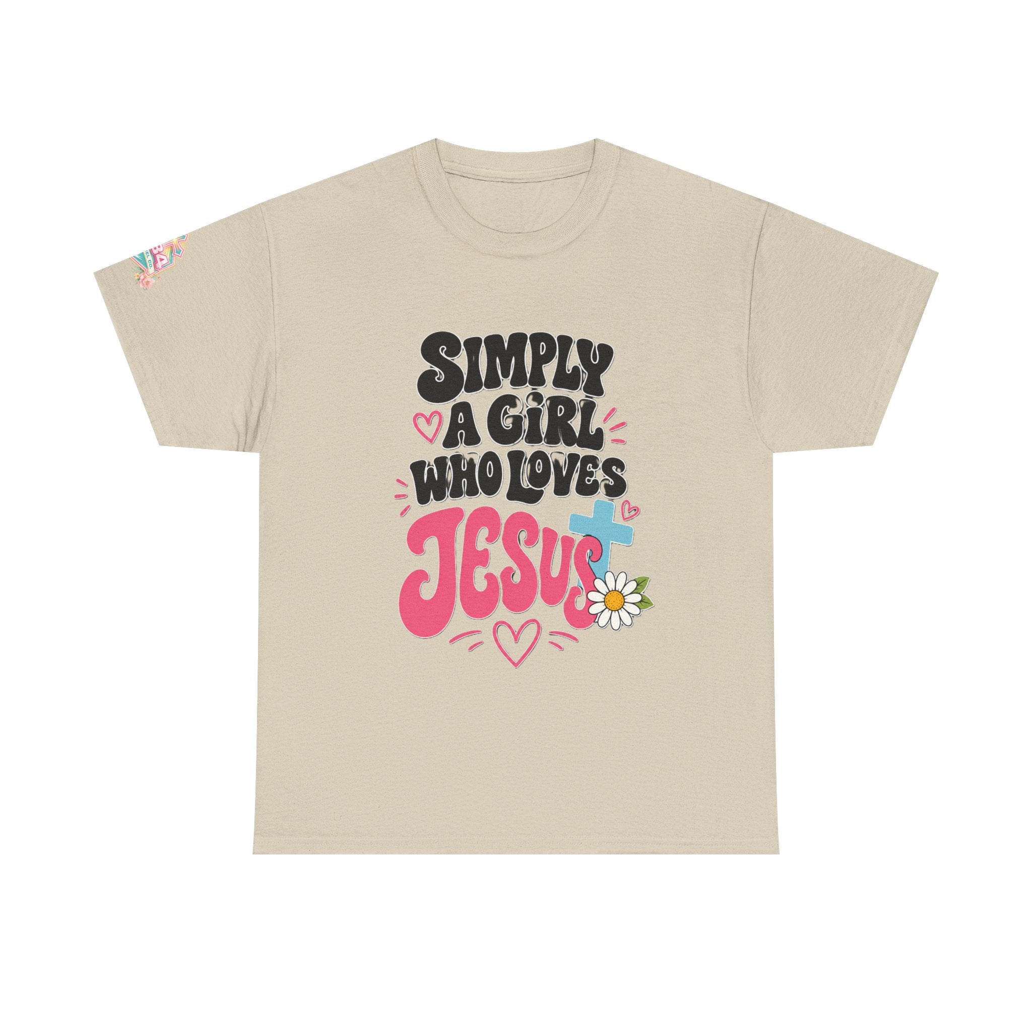 Girl Who Loves Jesus Floral Tee — Bright Colorful Christian Faith Shirt