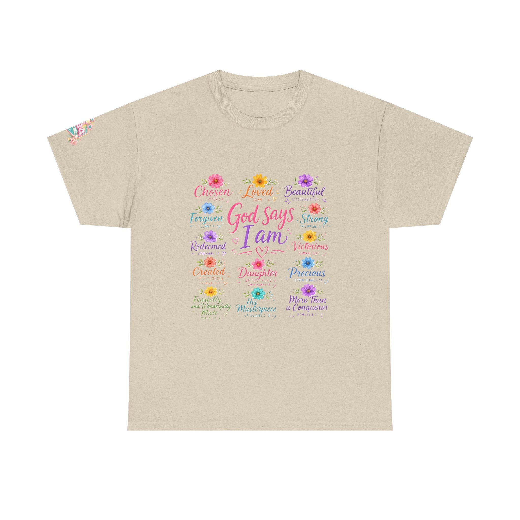 Encouraged by God Floral Tee — What God Says We Are Inspirational Women Shirt