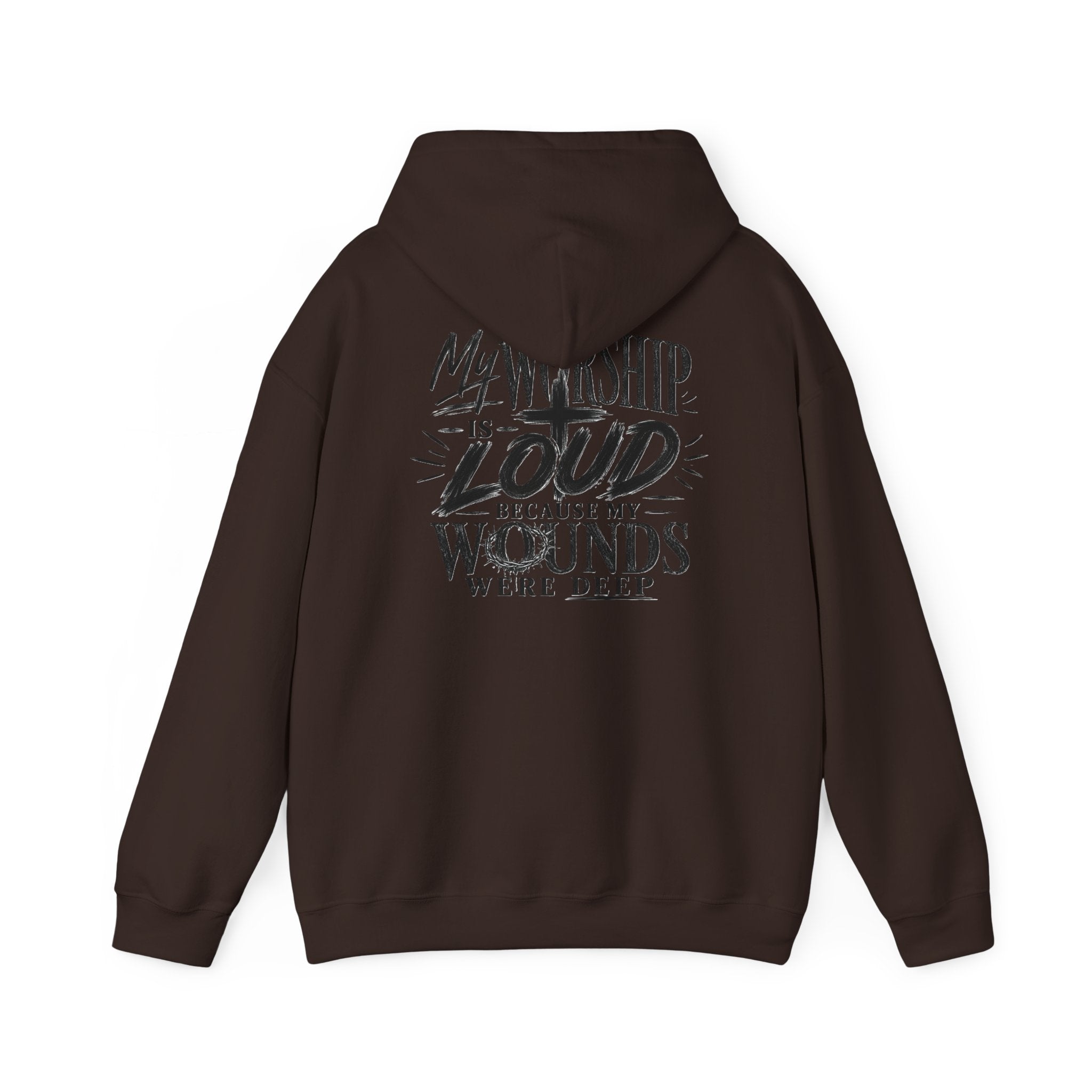Floral Christian Hoodie — "My Worship Is Loud Because My Wounds Were Deep"