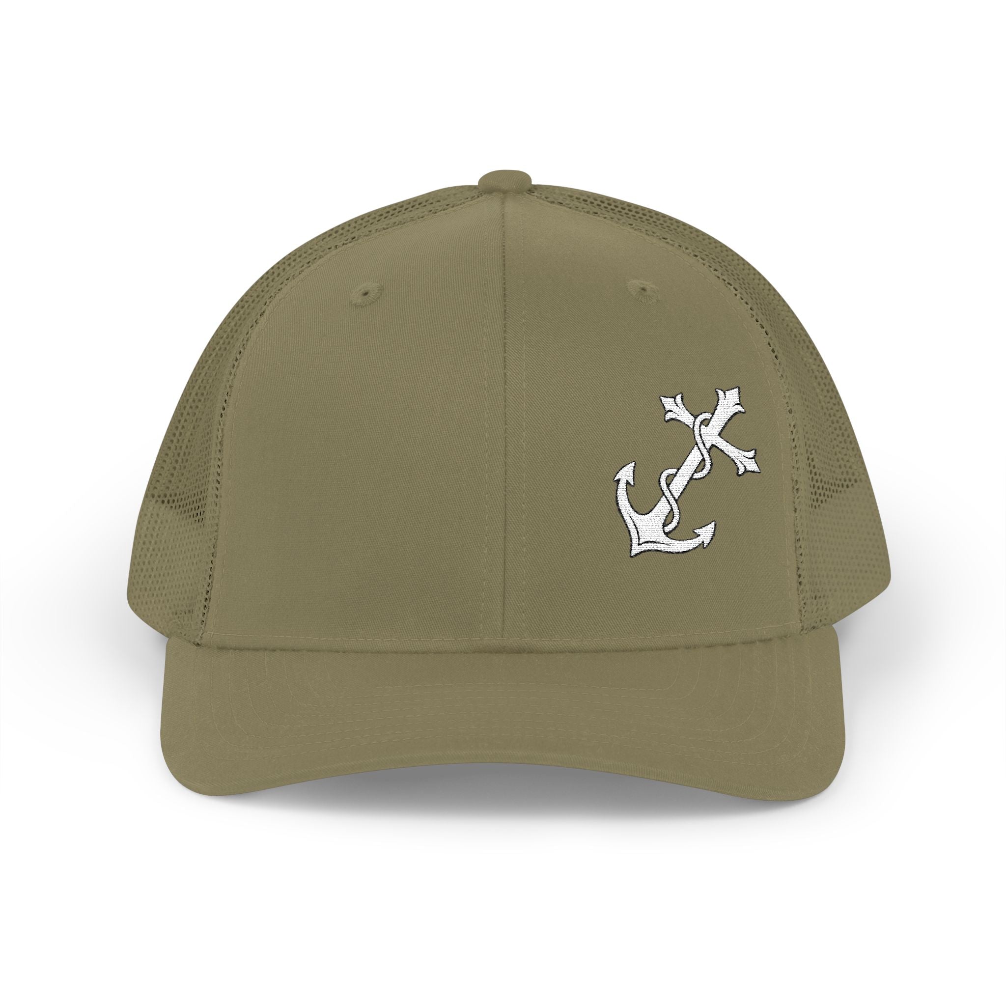 Christian Anchor Cross Snapback Trucker Cap – "Jesus is Our Anchor"