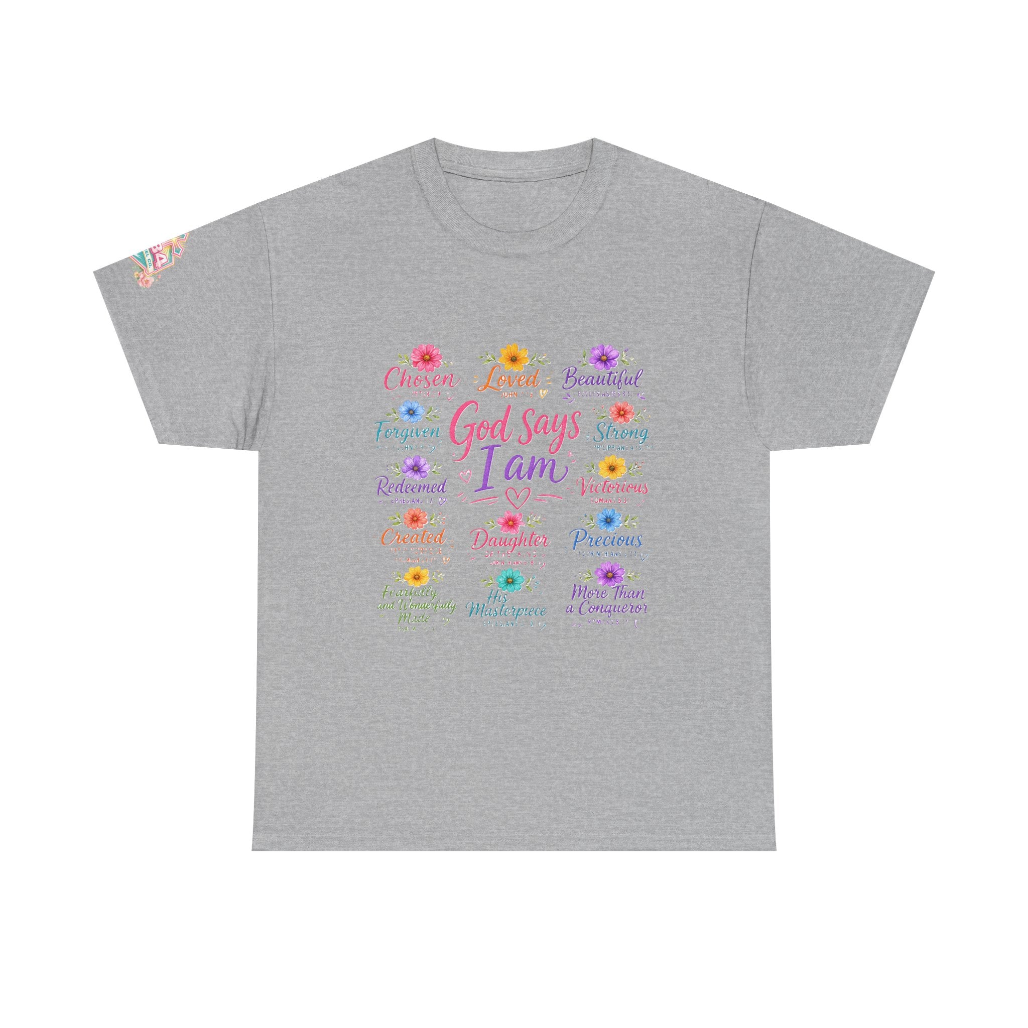 Encouraged by God Floral Tee — What God Says We Are Inspirational Women Shirt