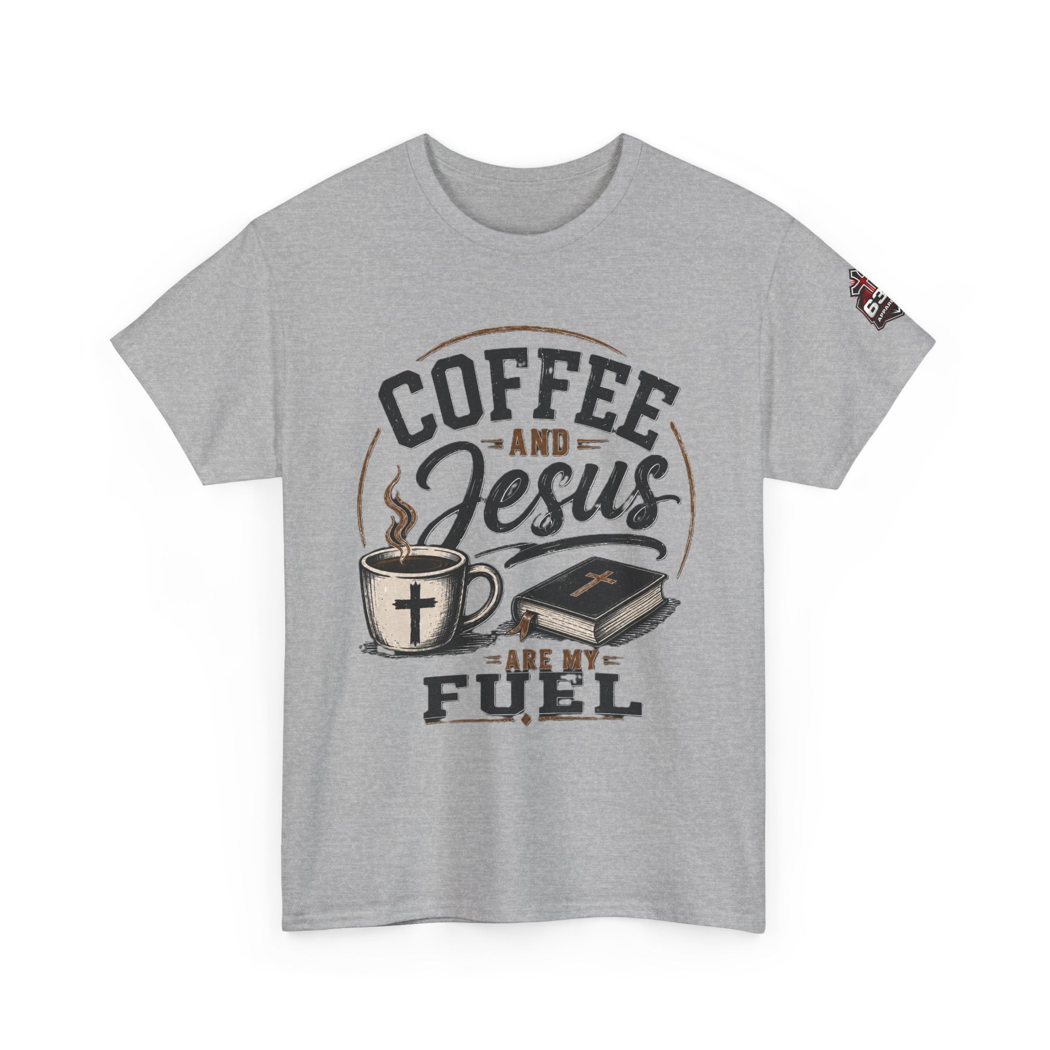 Coffee and Jesus Are My Fuel T-Shirt — Faith & Coffee Graphic Tee