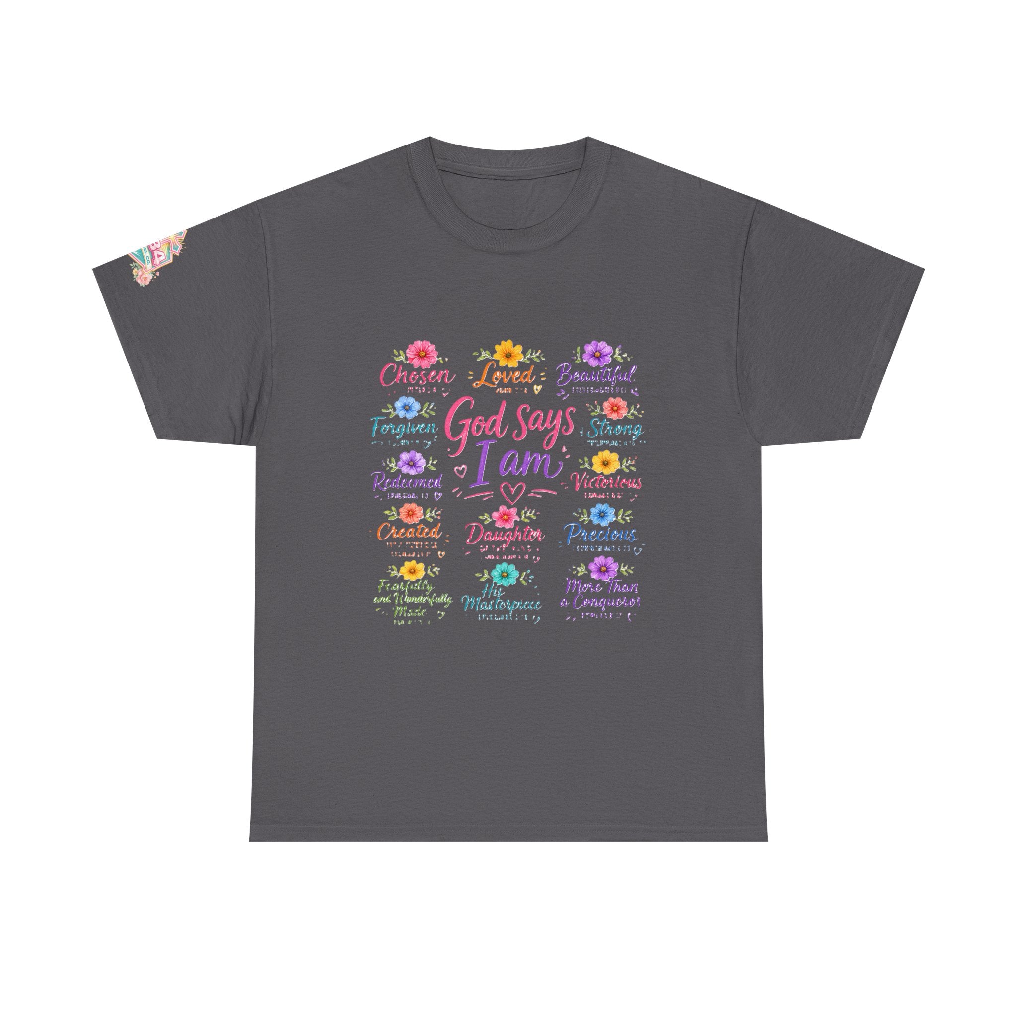 Encouraged by God Floral Tee — What God Says We Are Inspirational Women Shirt