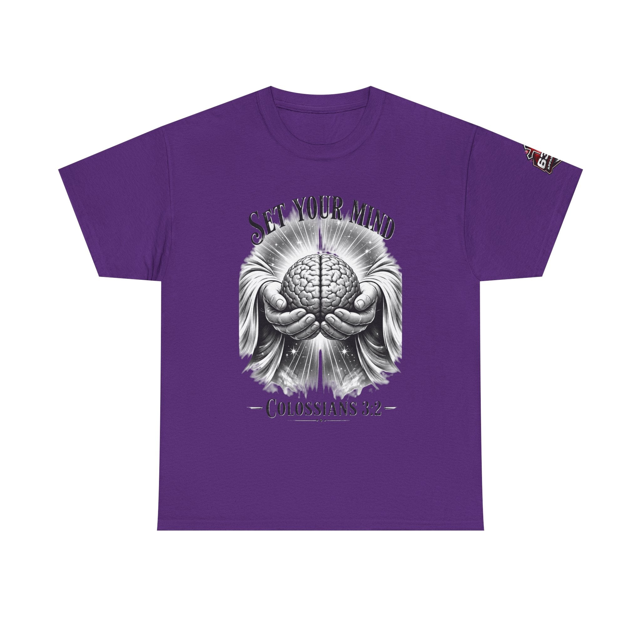 Set Your Mind Colossians Tee — Brain in God’s Hands Christian T‑Shirt