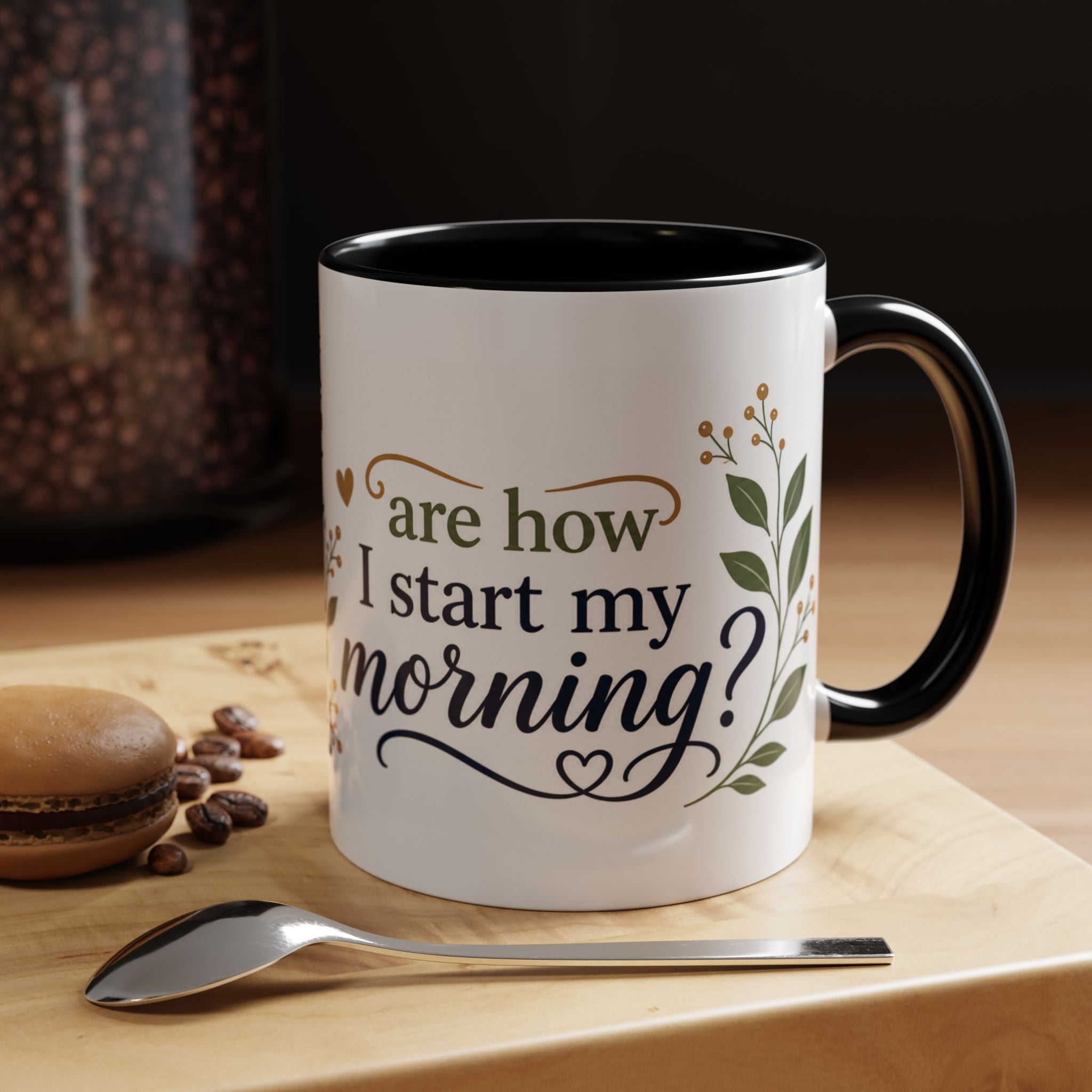 Coffee & Jesus Morning Mug — “Coffee and Jesus are how i start my morning” Accent Coffee Mug (11/15 oz)