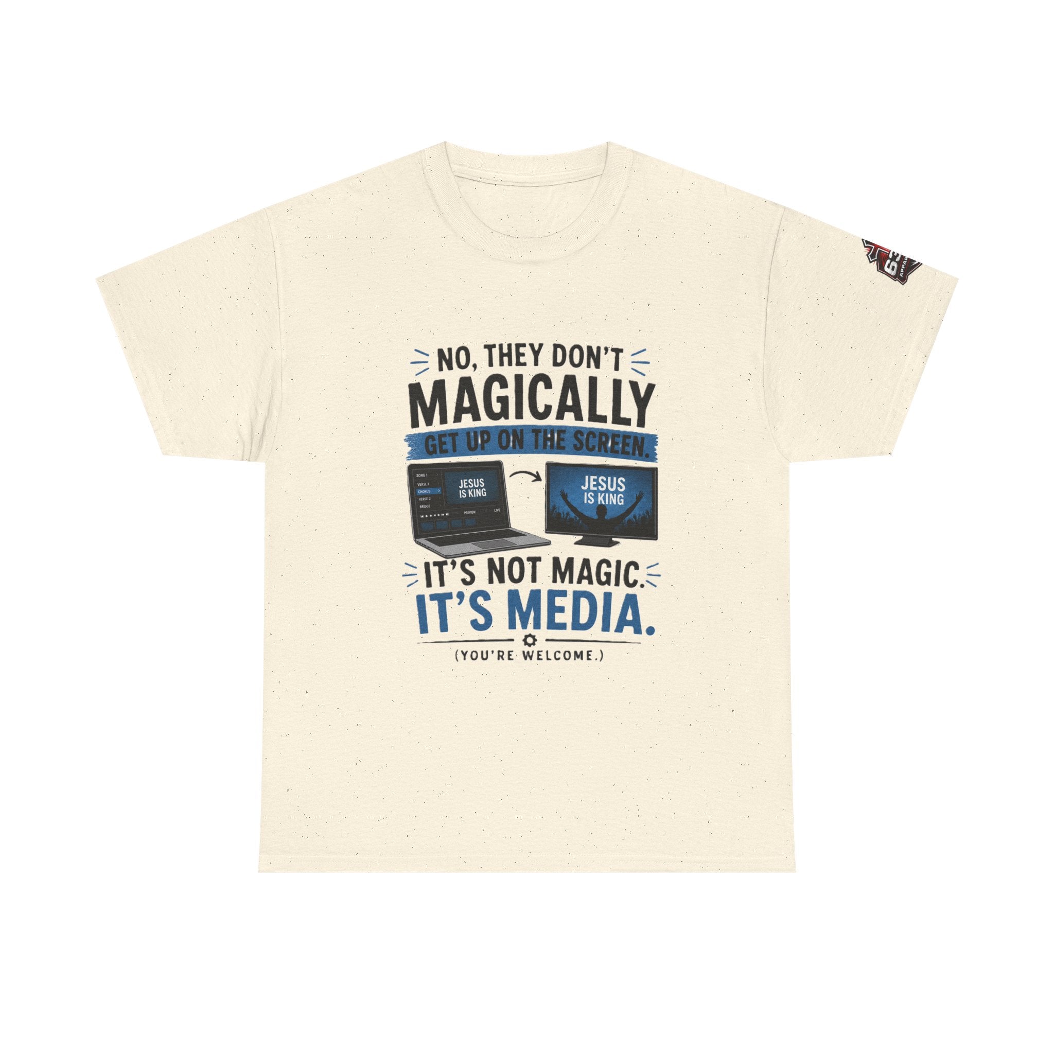 Church Media, Not Magic! Tee — Cheeky Church Media Leader Graphic T-Shirt