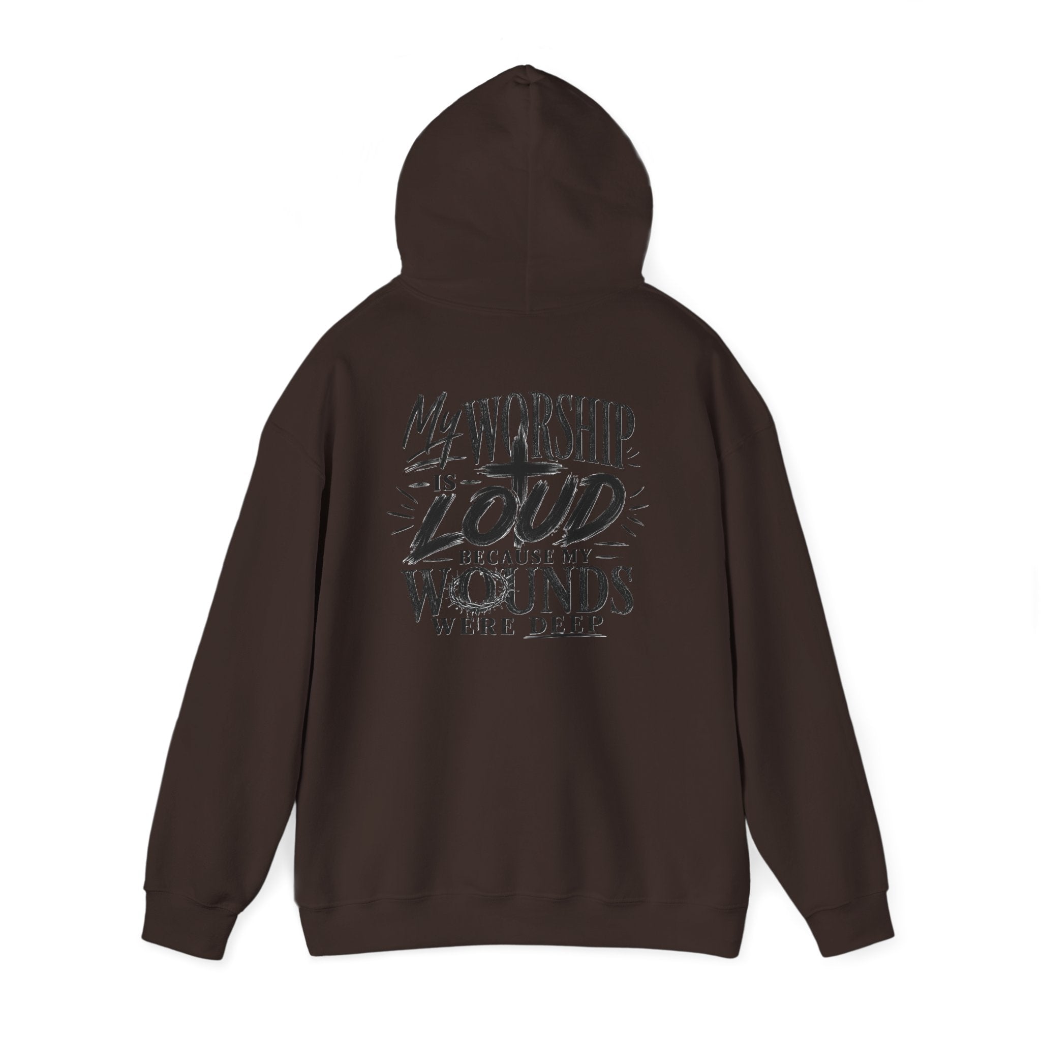 Floral Christian Hoodie — "My Worship Is Loud Because My Wounds Were Deep"
