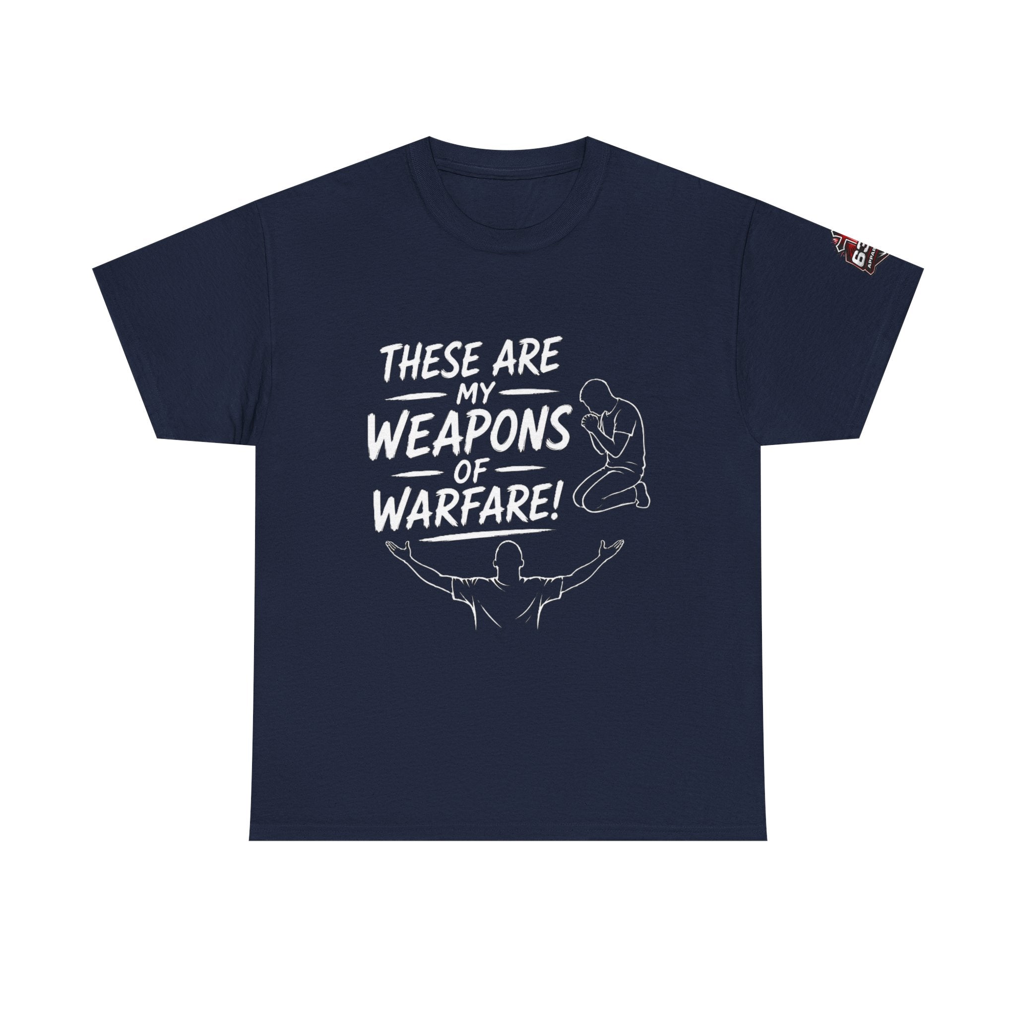 Worship & Prayer Tee — "These Are My Weapons of Warfare" Christian T-Shirt