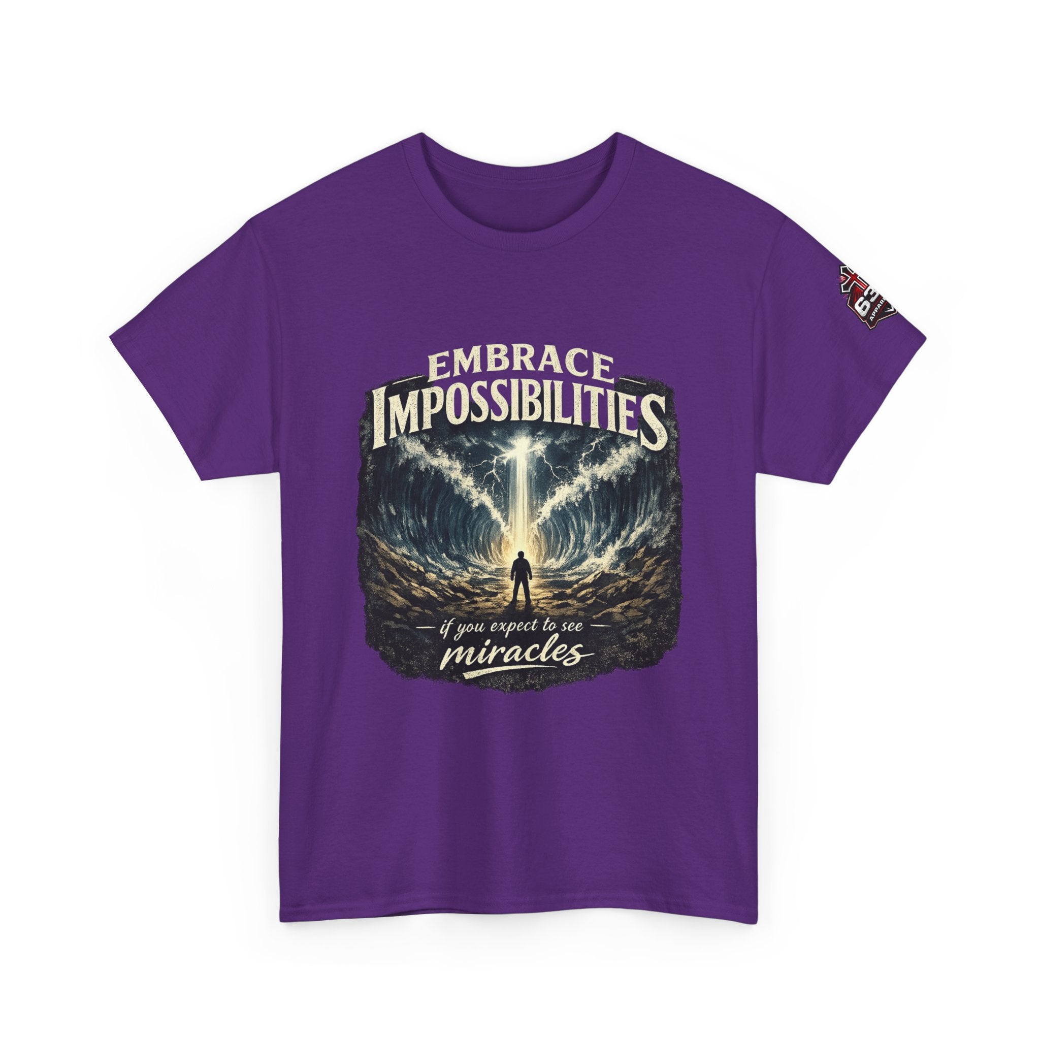 Moses Parting the Red Sea Tee — "Embrace Impossibilities" Inspirational Christian T‑Shirt