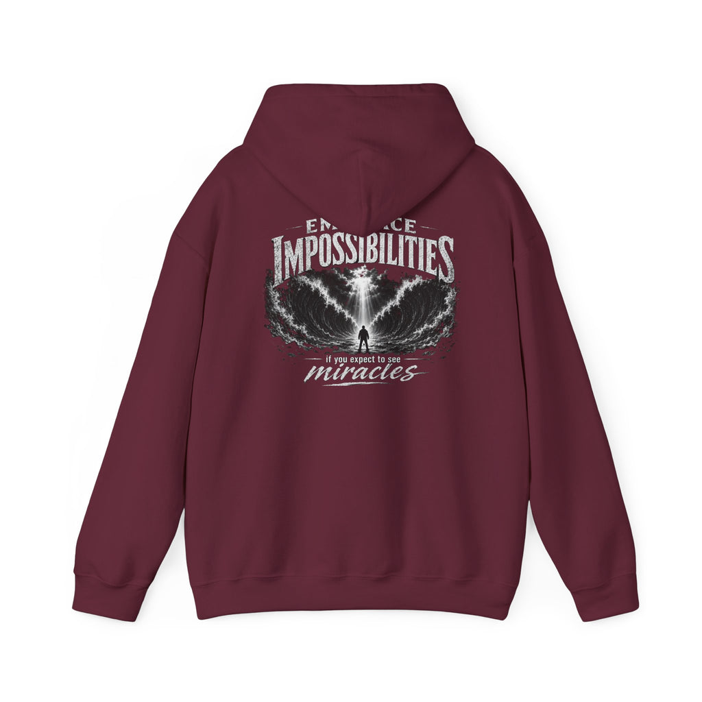 Floral Embrace Impossibilities Hooded Sweatshirt — Inspirational 'Expect to See Miracles' Quote