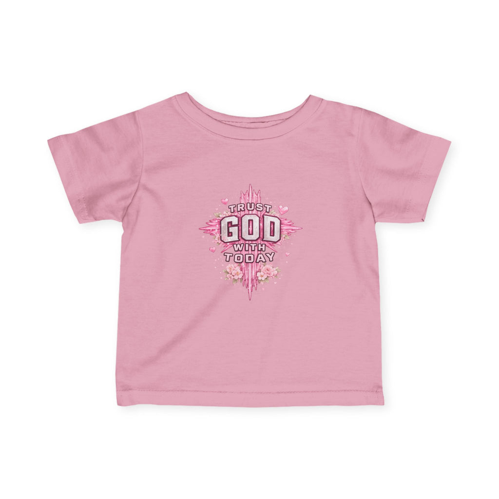 Infant Tee — Pink Cross "Trust God for Today"