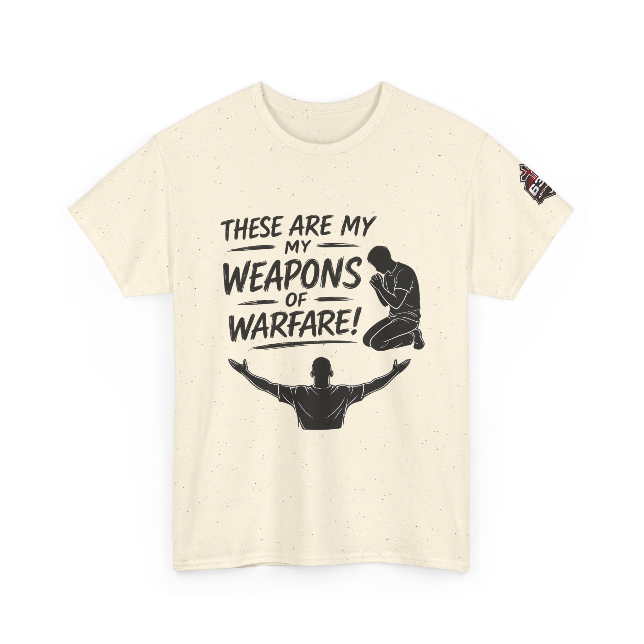 Worship & Prayer Tee — "These Are My Weapons of Warfare" Christian T-Shirt