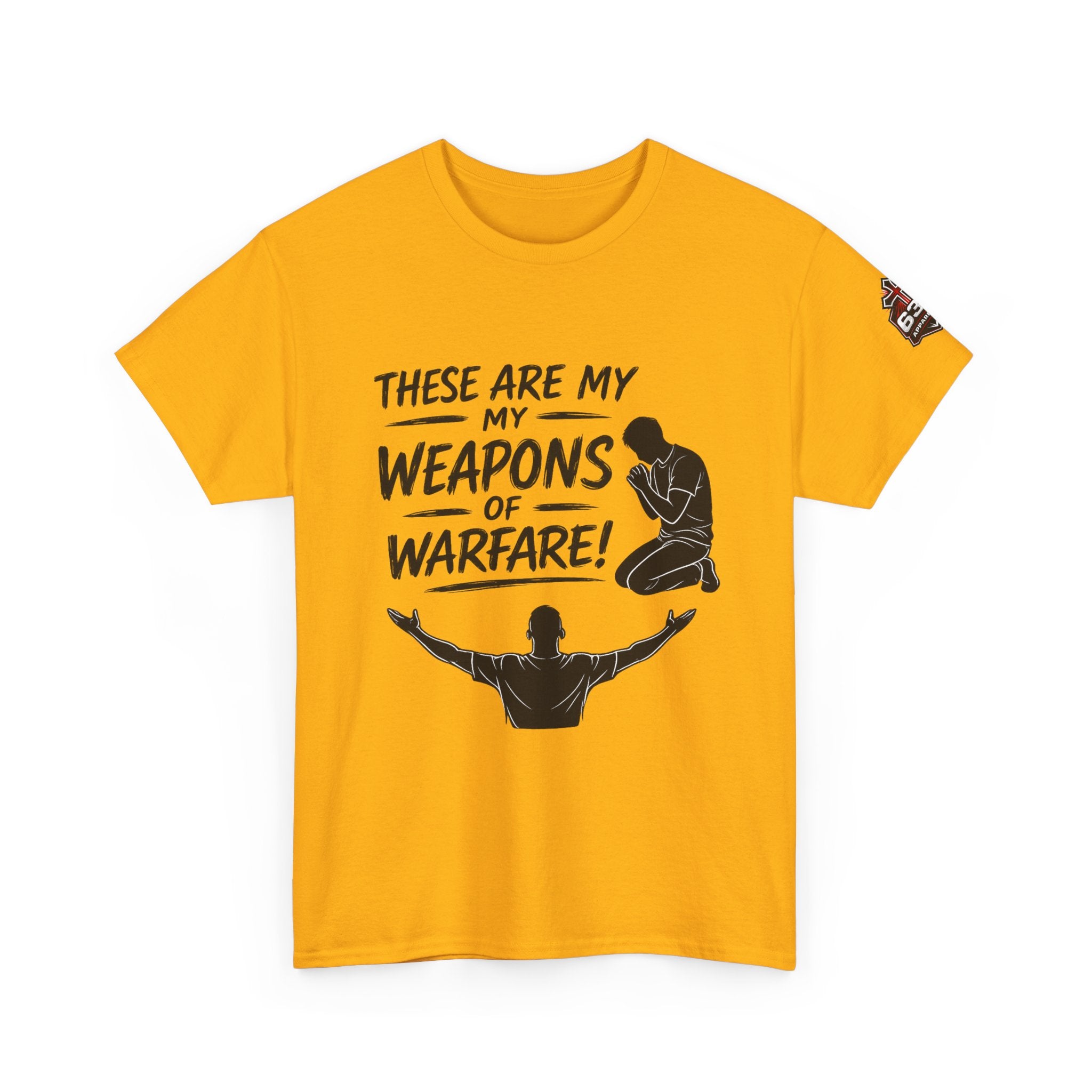 Worship & Prayer Tee — "These Are My Weapons of Warfare" Christian T-Shirt