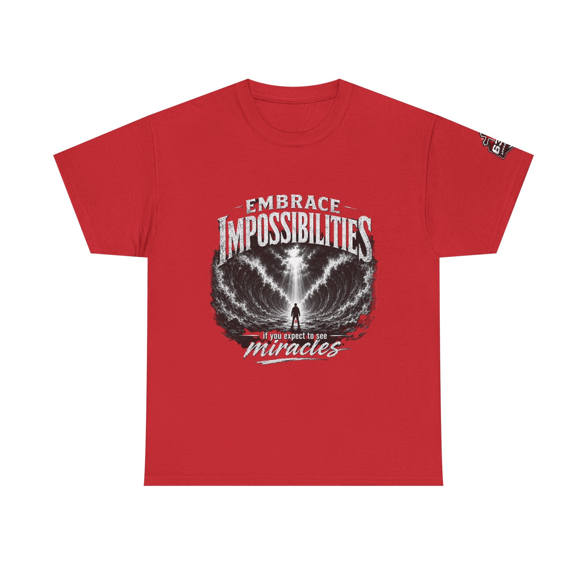 Moses Parting the Red Sea Tee — "Embrace Impossibilities" Inspirational Christian T‑Shirt