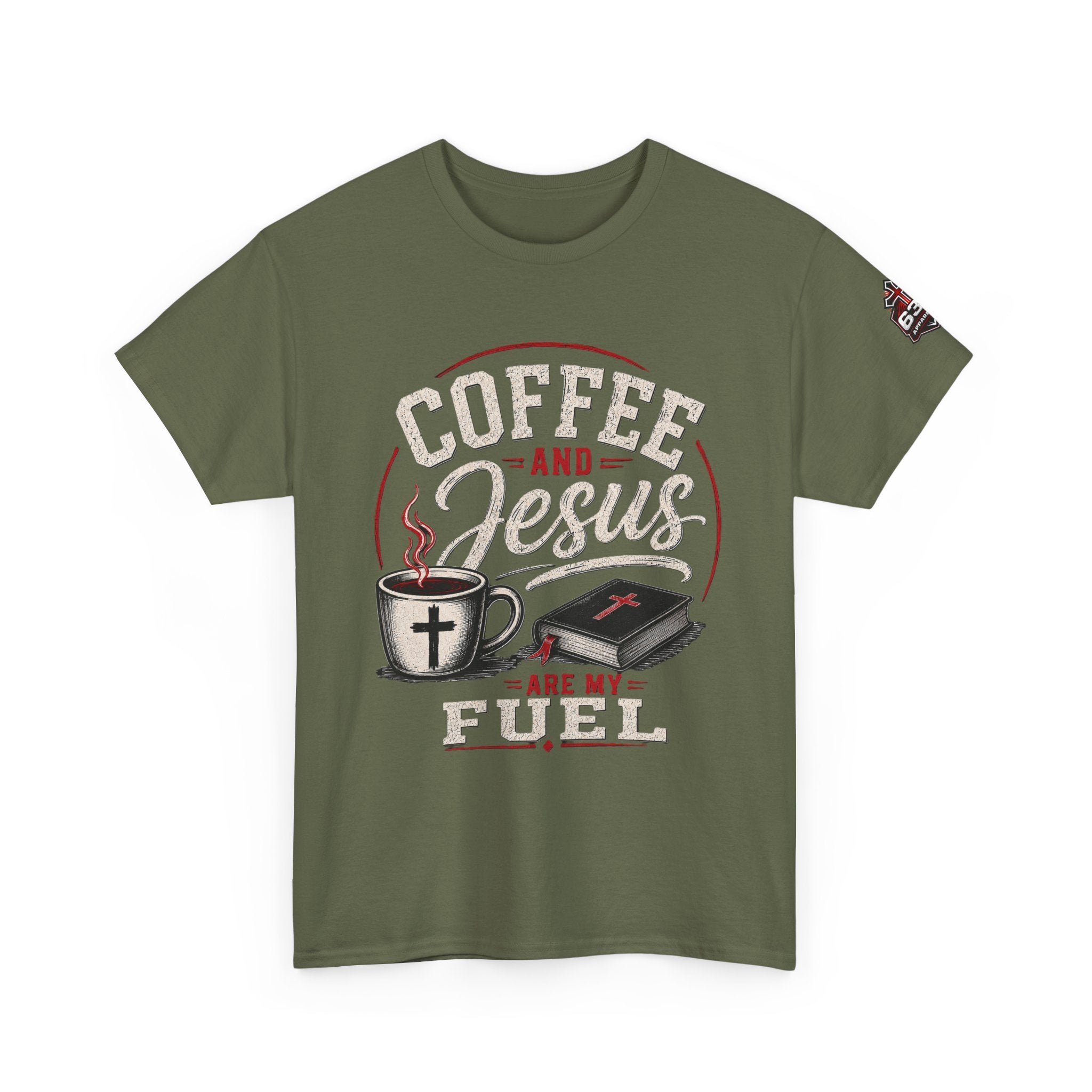 Coffee and Jesus Are My Fuel T-Shirt — Faith & Coffee Graphic Tee