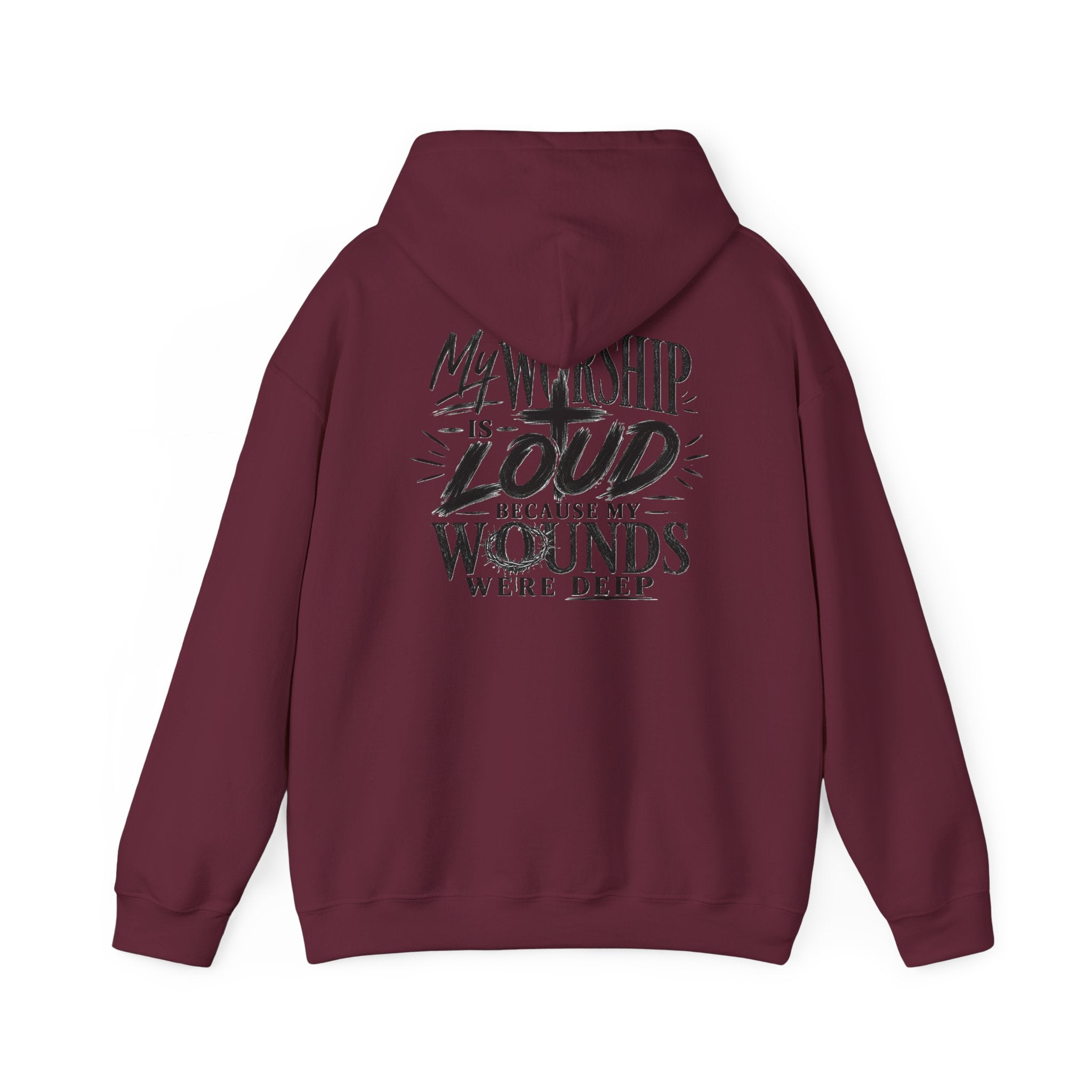 Floral Christian Hoodie — "My Worship Is Loud Because My Wounds Were Deep"