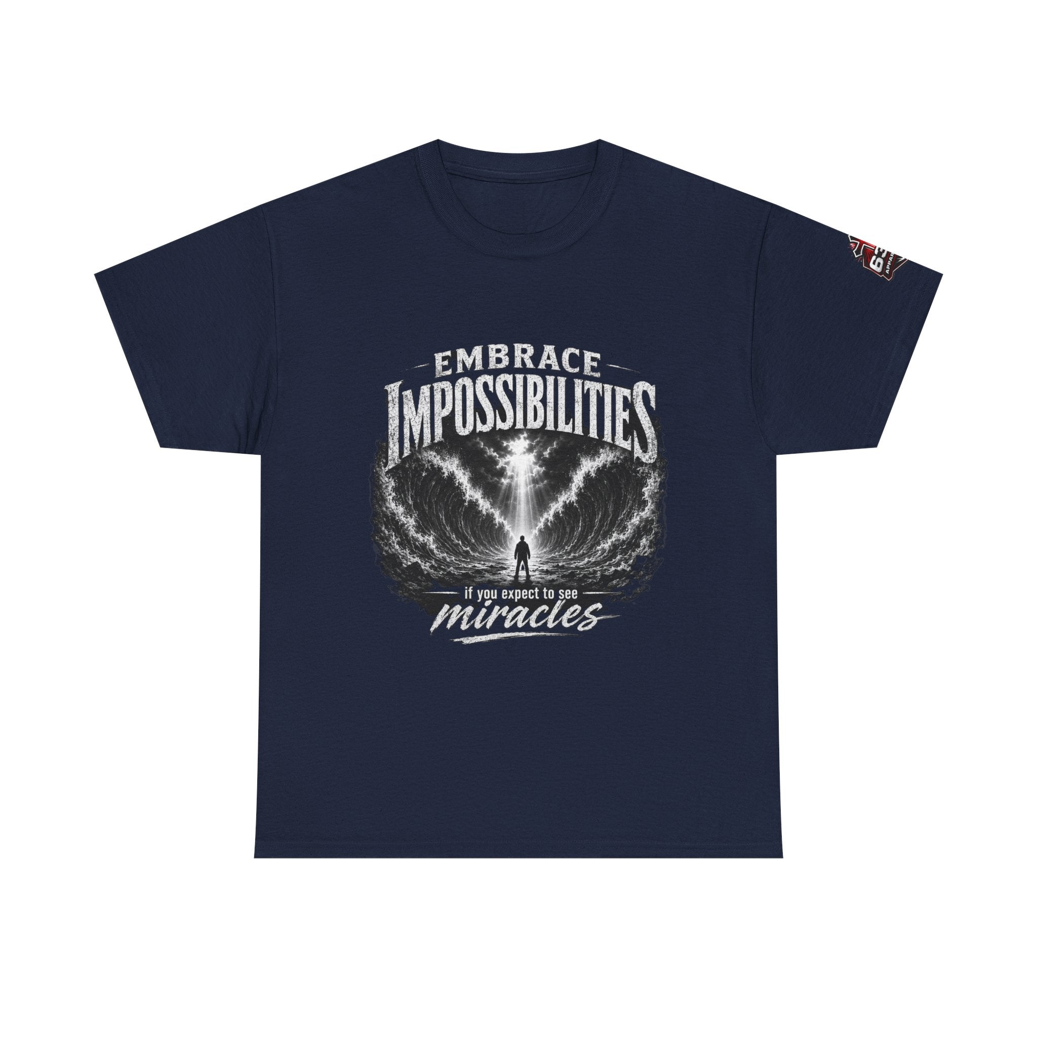 Moses Parting the Red Sea Tee — "Embrace Impossibilities" Inspirational Christian T‑Shirt