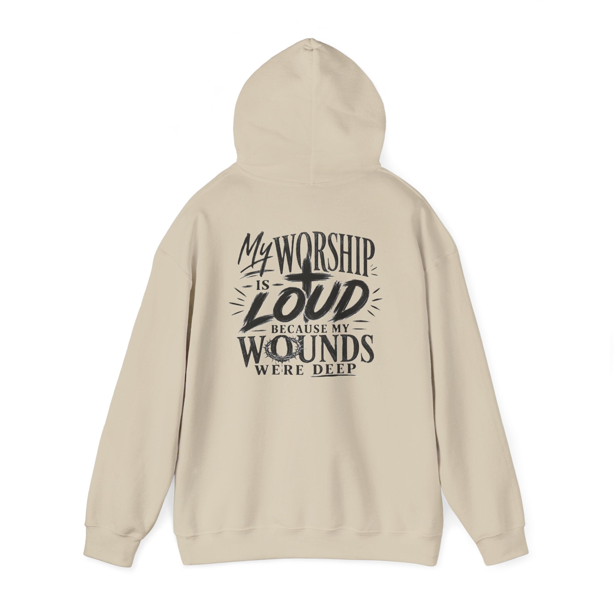 Floral Christian Hoodie — "My Worship Is Loud Because My Wounds Were Deep"