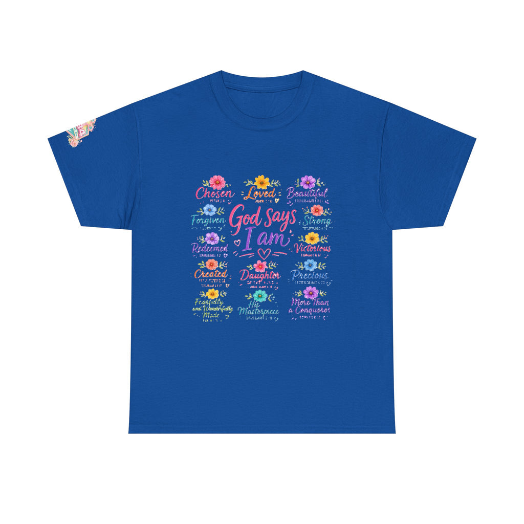 Encouraged by God Floral Tee — What God Says We Are Inspirational Women Shirt