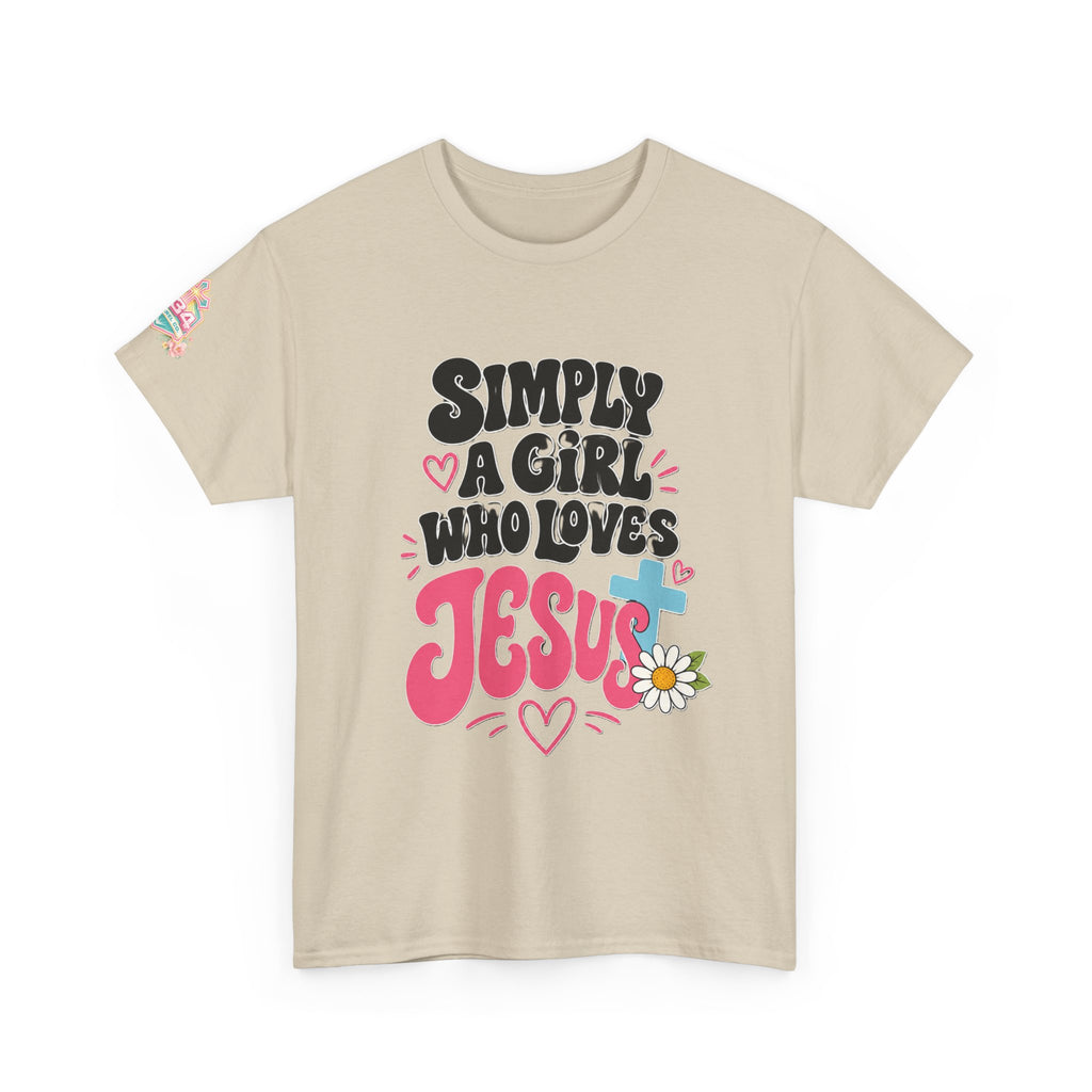 Girl Who Loves Jesus Floral Tee — Bright Colorful Christian Faith Shirt