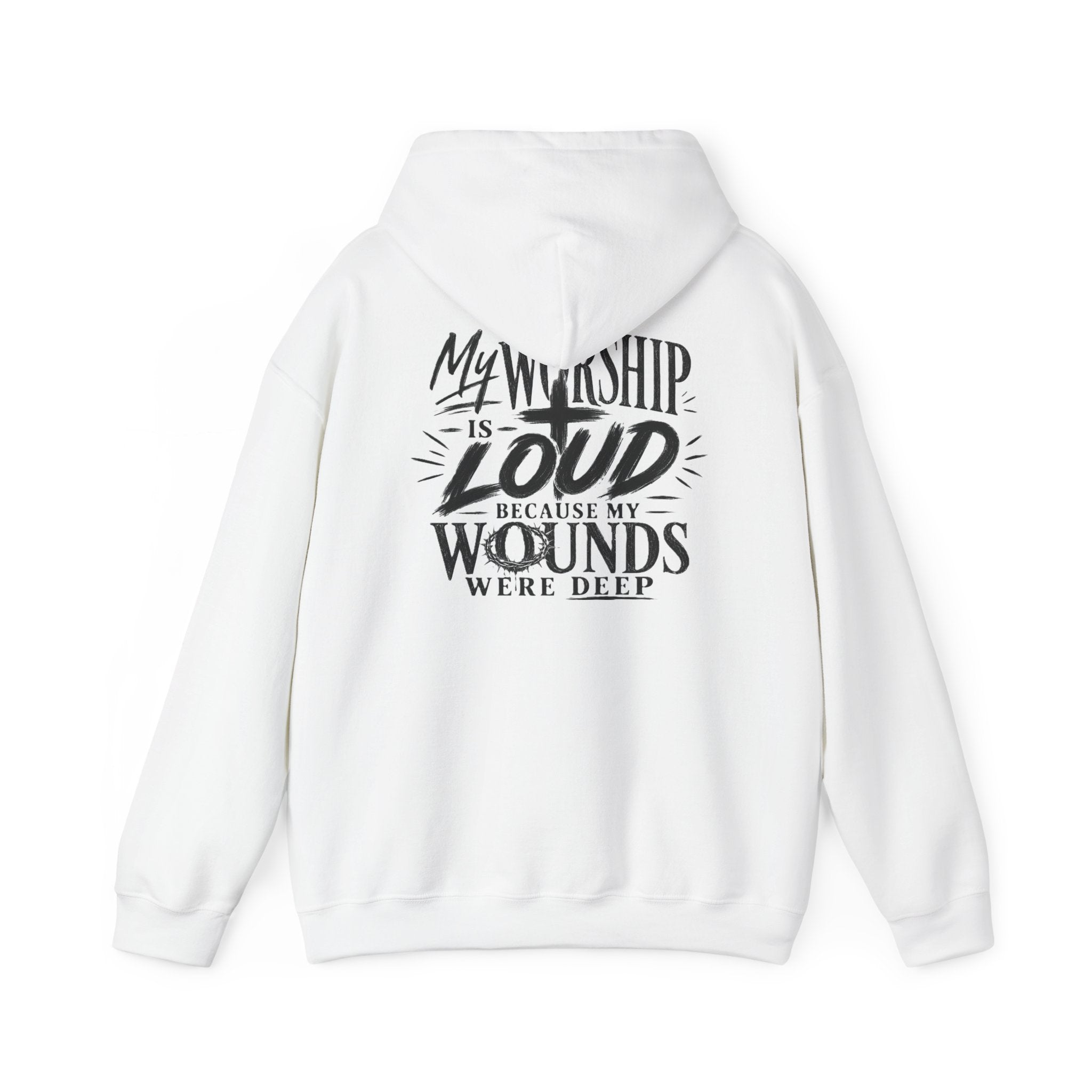 Floral Christian Hoodie — "My Worship Is Loud Because My Wounds Were Deep"