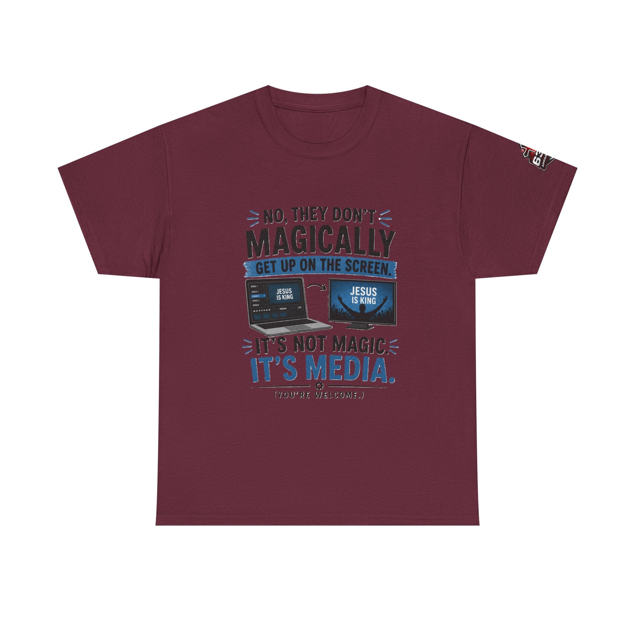 Church Media, Not Magic! Tee — Cheeky Church Media Leader Graphic T-Shirt