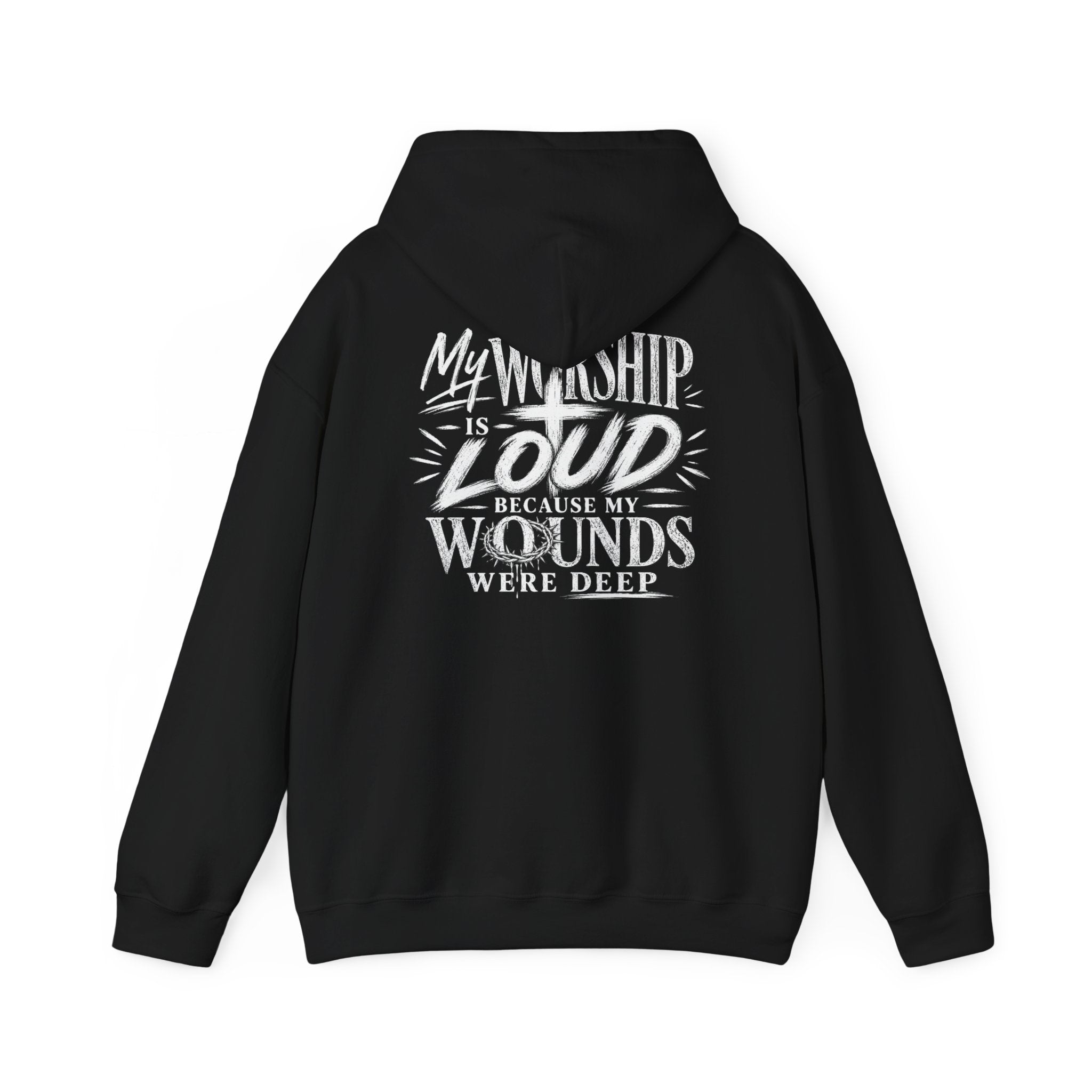 Floral Christian Hoodie — "My Worship Is Loud Because My Wounds Were Deep"