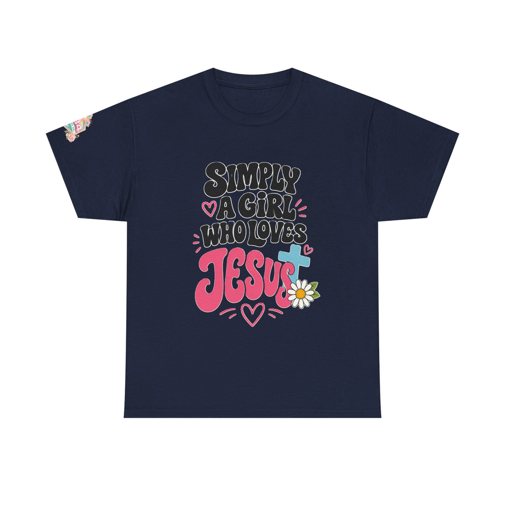 Girl Who Loves Jesus Floral Tee — Bright Colorful Christian Faith Shirt