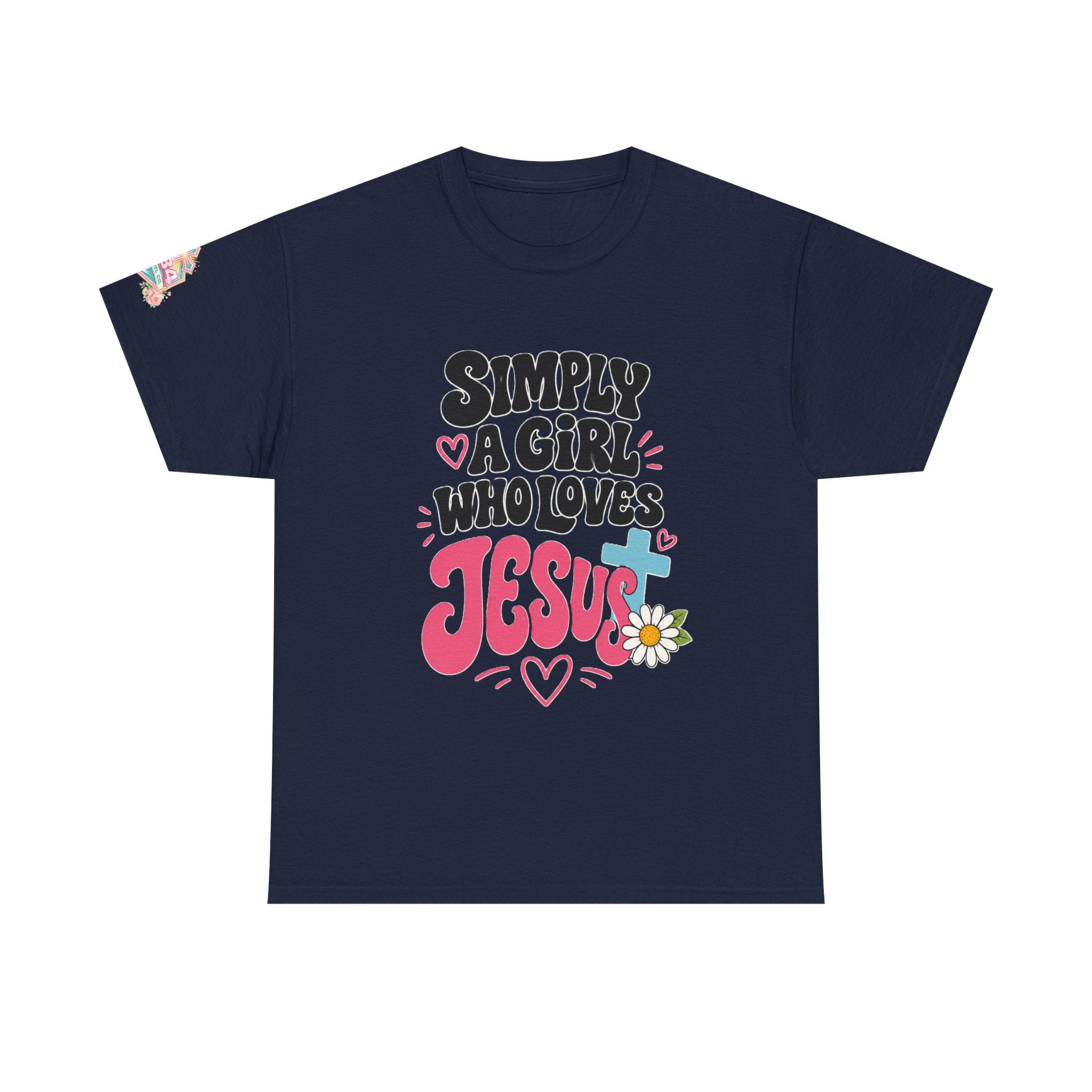 Girl Who Loves Jesus Floral Tee — Bright Colorful Christian Faith Shirt