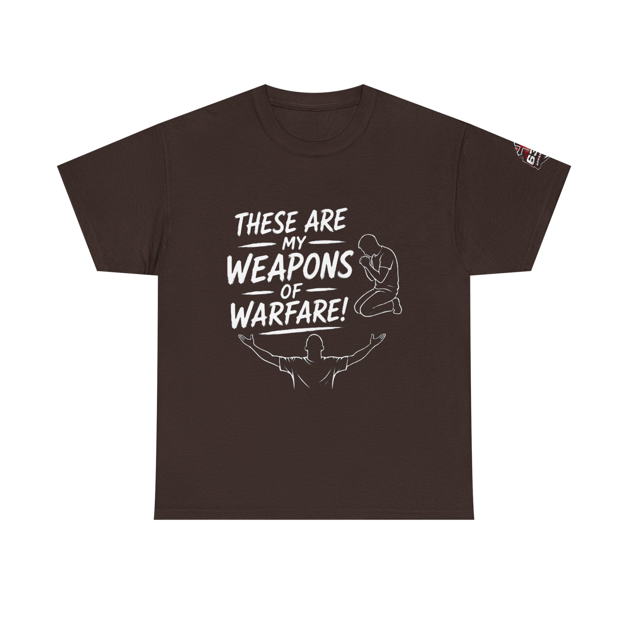 Worship & Prayer Tee — "These Are My Weapons of Warfare" Christian T-Shirt