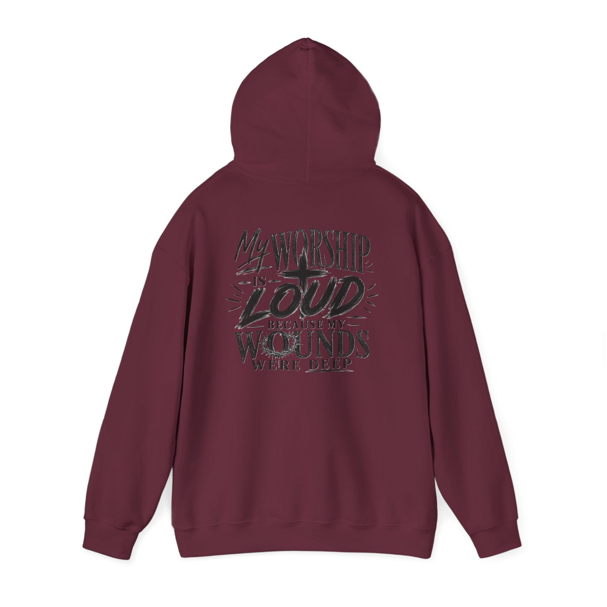 Floral Christian Hoodie — "My Worship Is Loud Because My Wounds Were Deep"