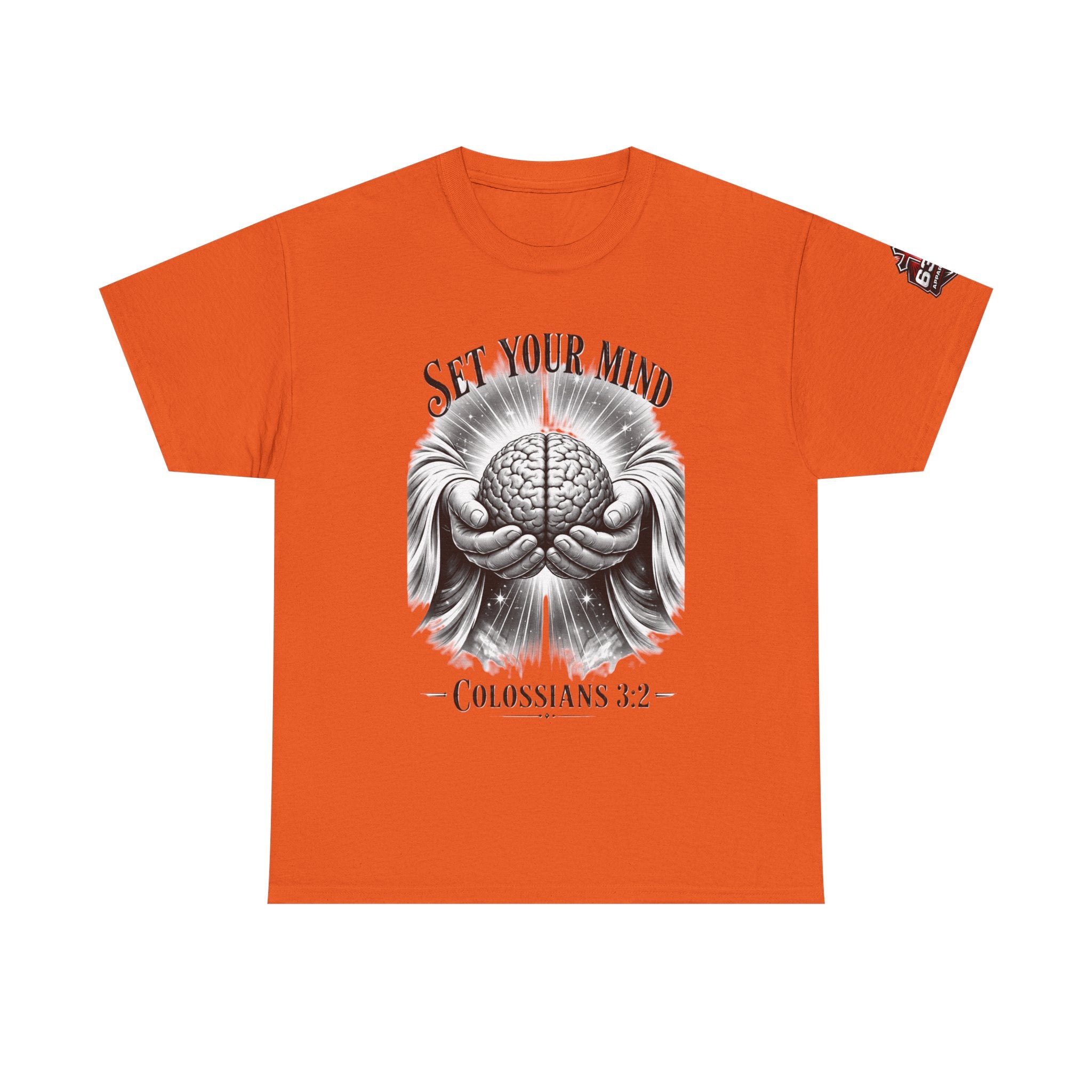 Set Your Mind Colossians Tee — Brain in God’s Hands Christian T‑Shirt