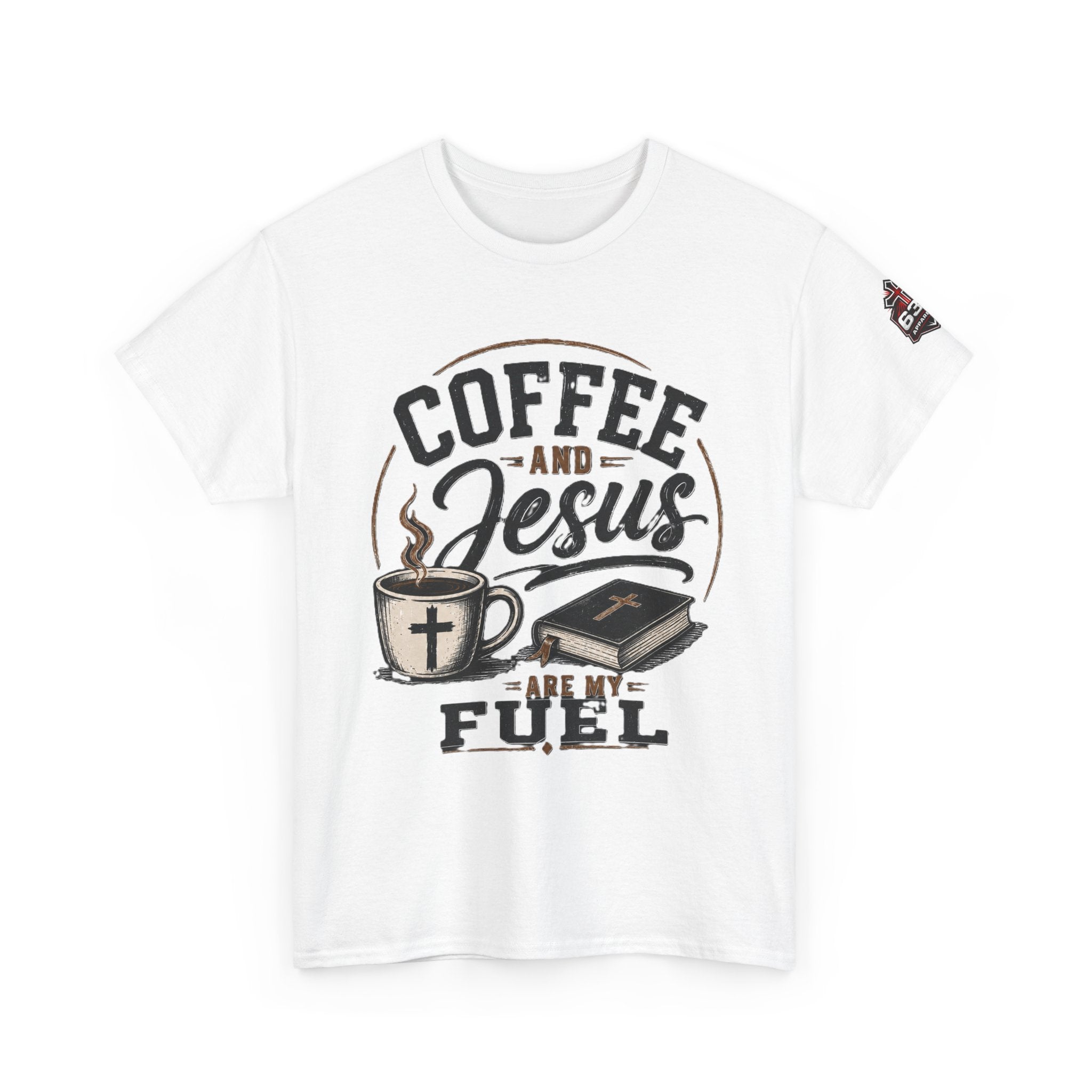 Coffee and Jesus Are My Fuel T-Shirt — Faith & Coffee Graphic Tee