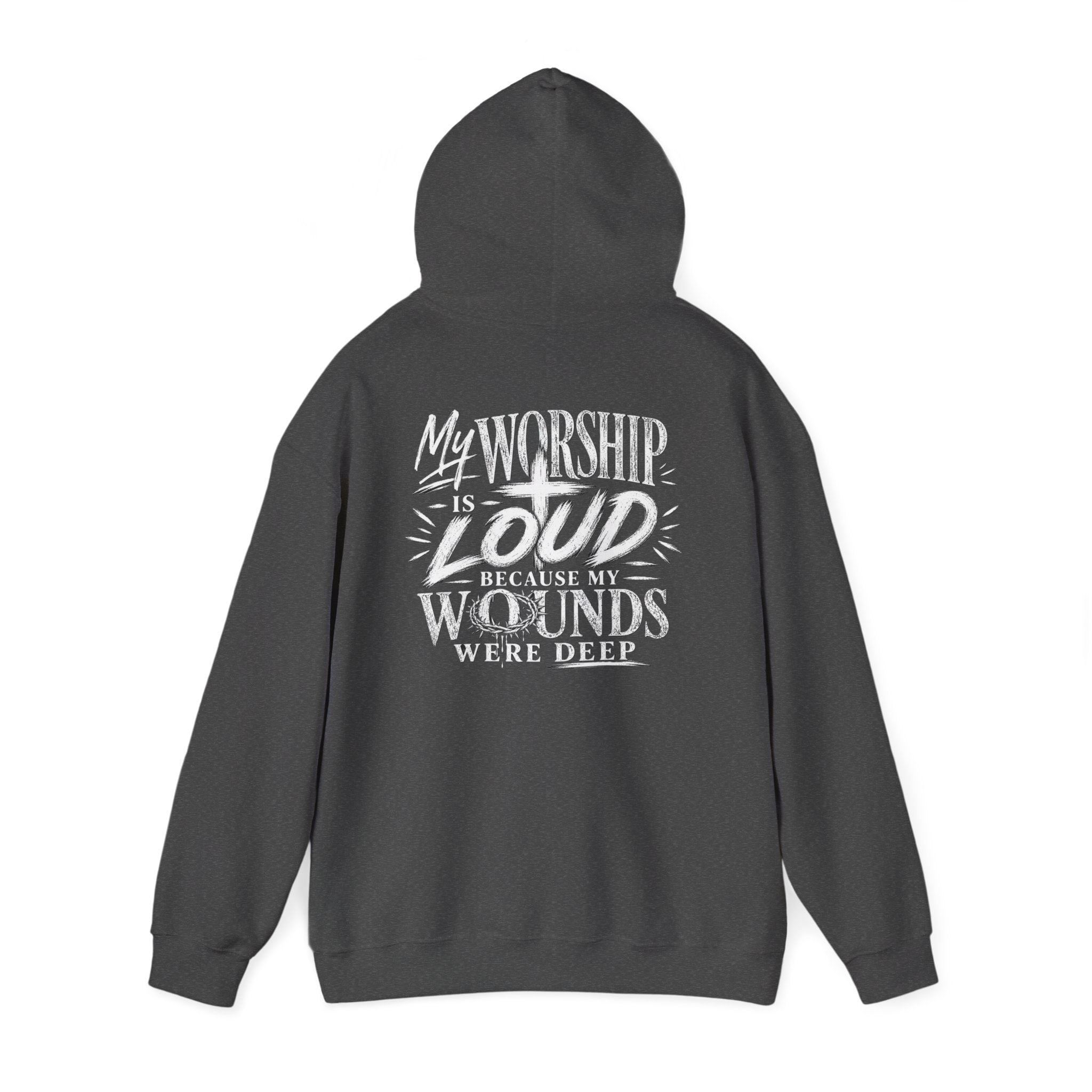 Floral Christian Hoodie — "My Worship Is Loud Because My Wounds Were Deep"