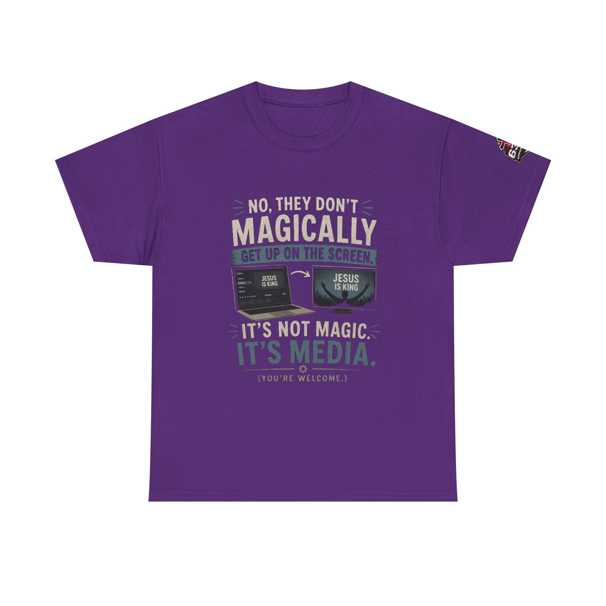 Church Media, Not Magic! Tee — Cheeky Church Media Leader Graphic T-Shirt