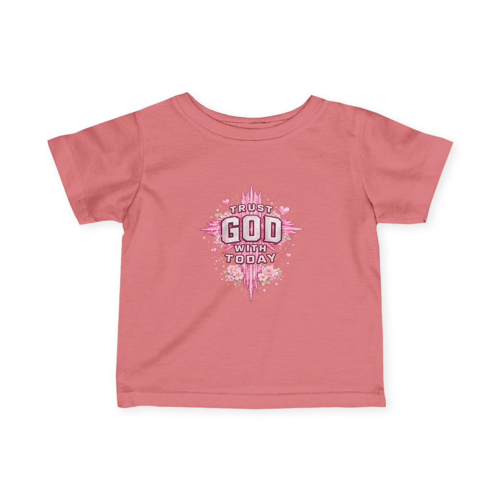 Infant Tee — Pink Cross "Trust God for Today"