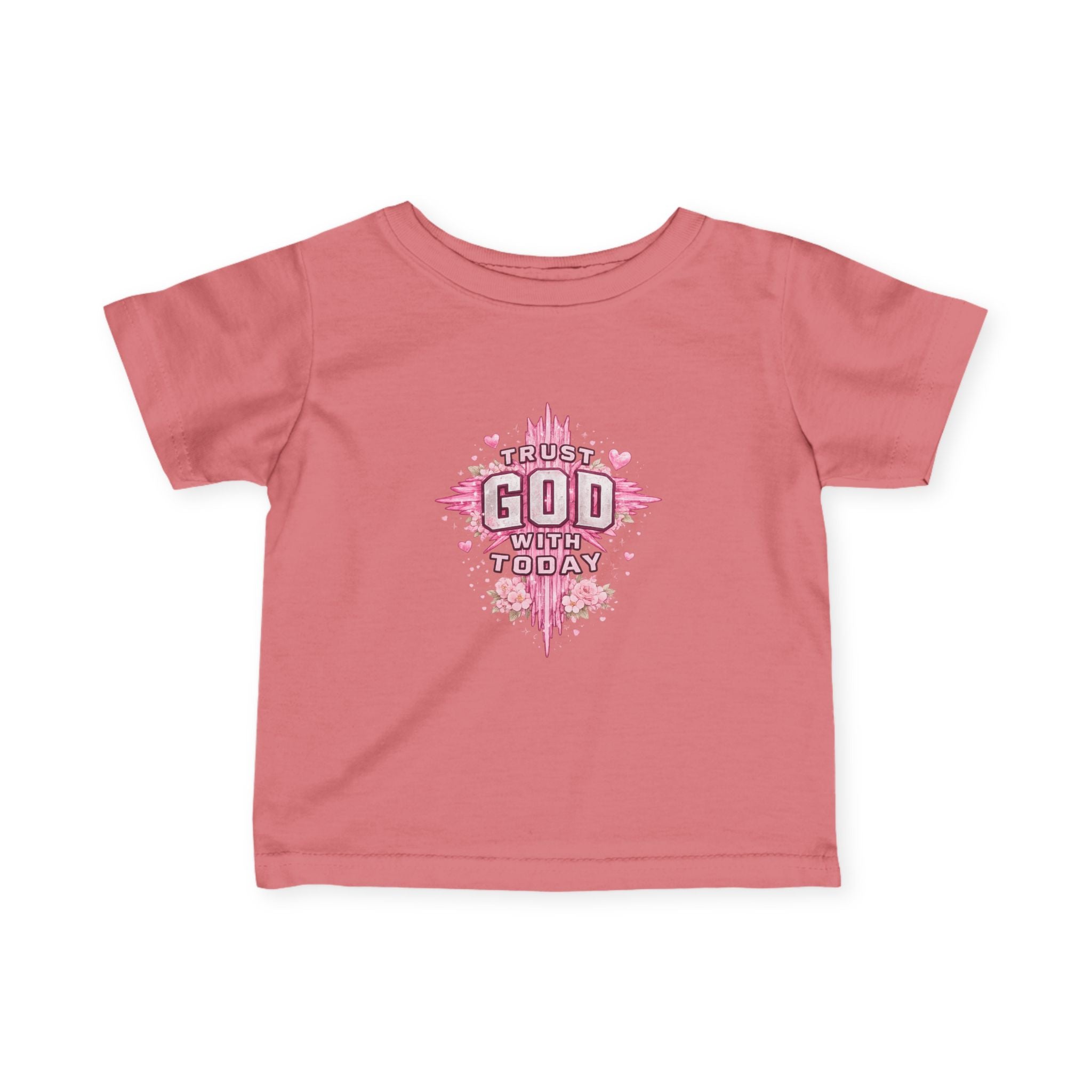 Infant Tee — Pink Cross "Trust God for Today"