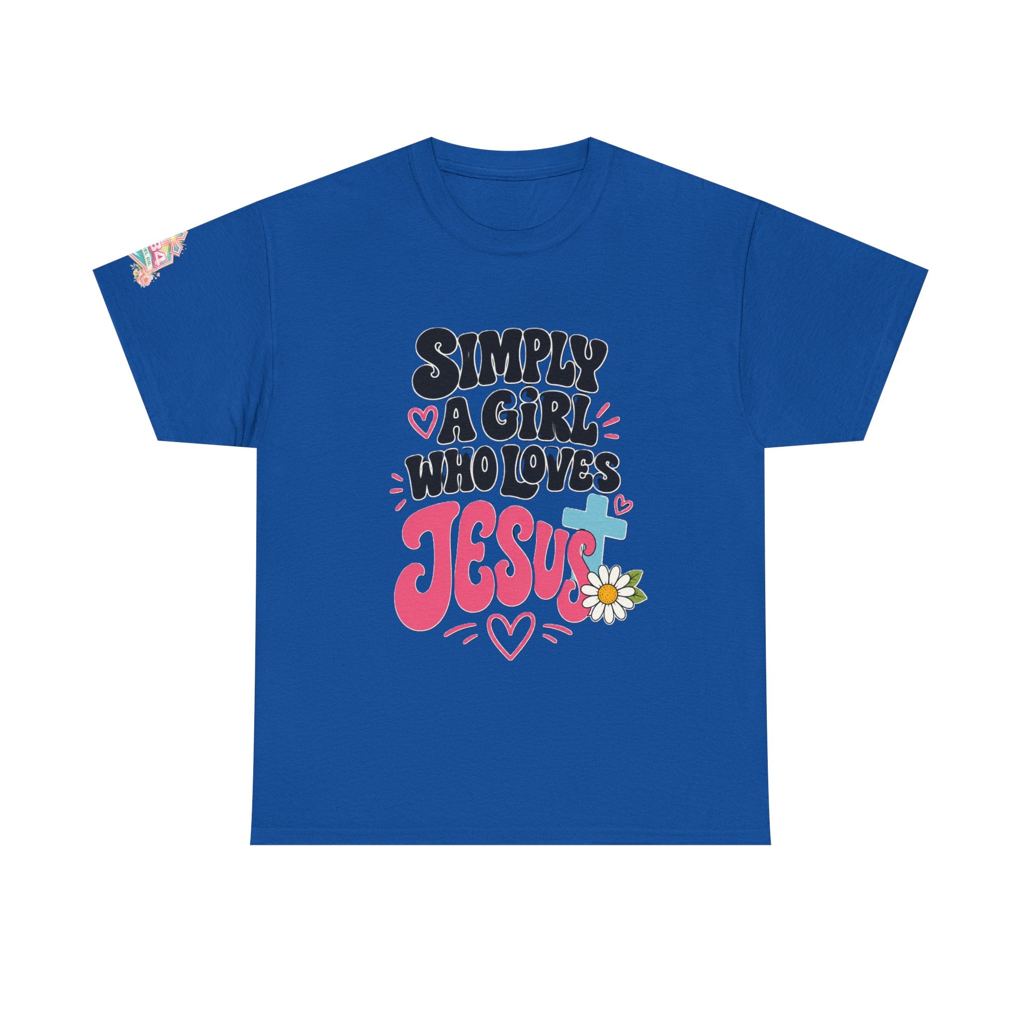 Girl Who Loves Jesus Floral Tee — Bright Colorful Christian Faith Shirt