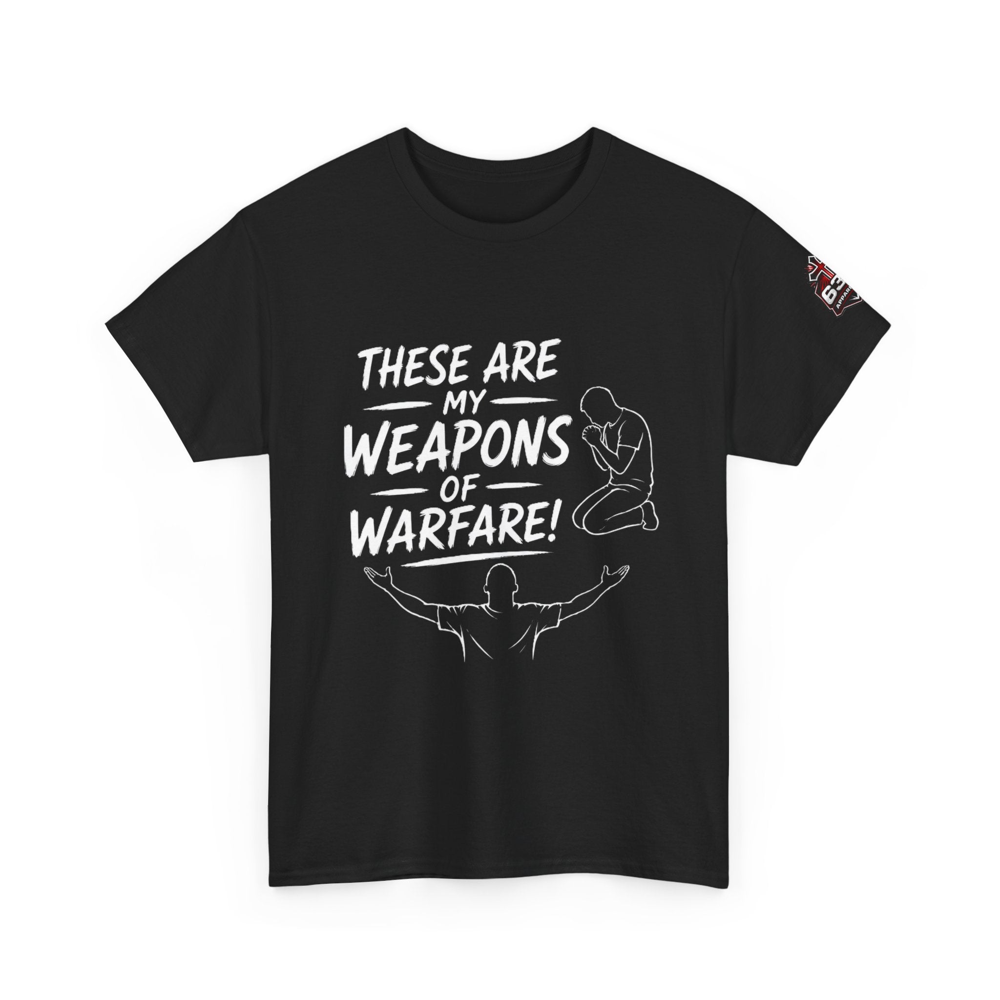 Worship & Prayer Tee — "These Are My Weapons of Warfare" Christian T-Shirt