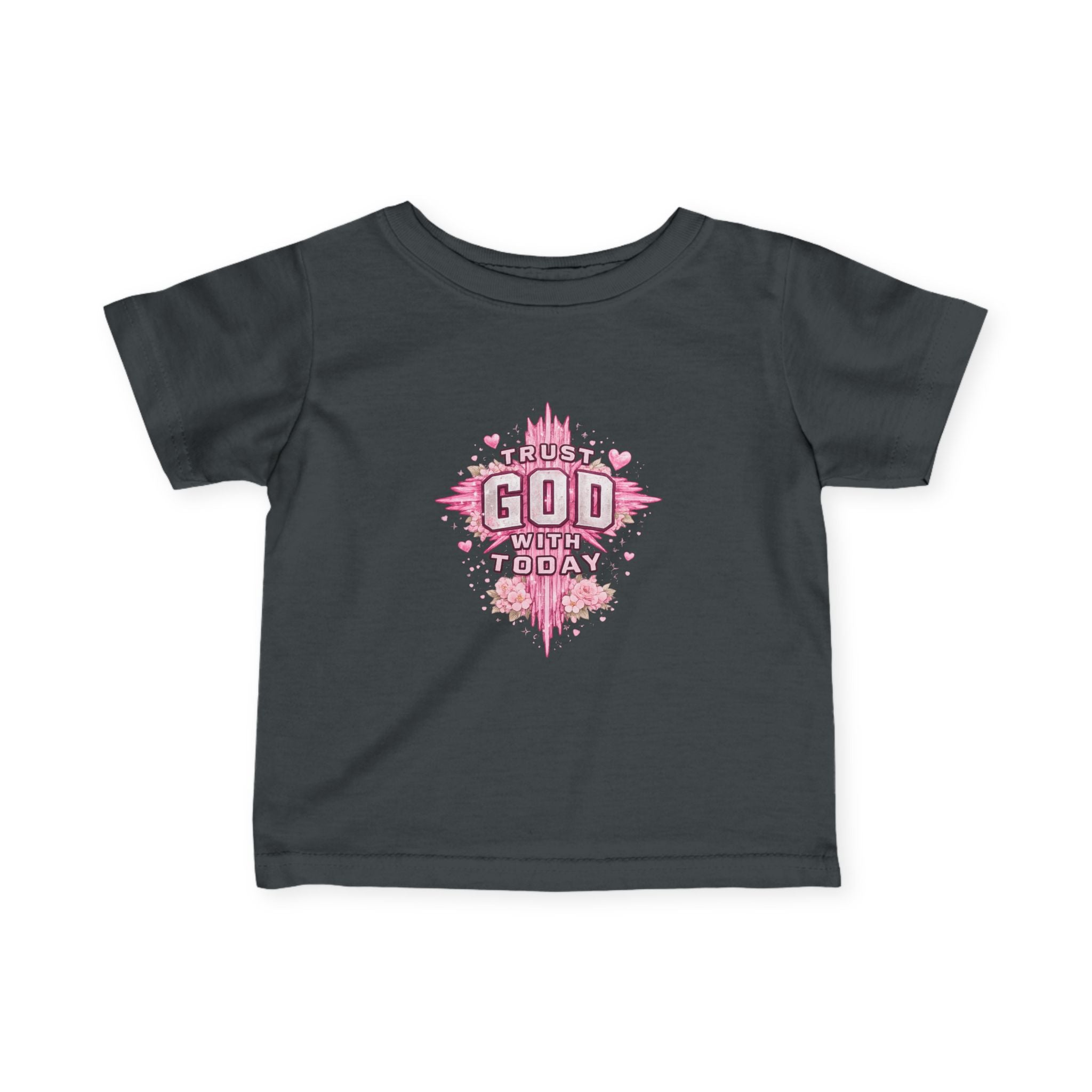 Infant Tee — Pink Cross "Trust God for Today"