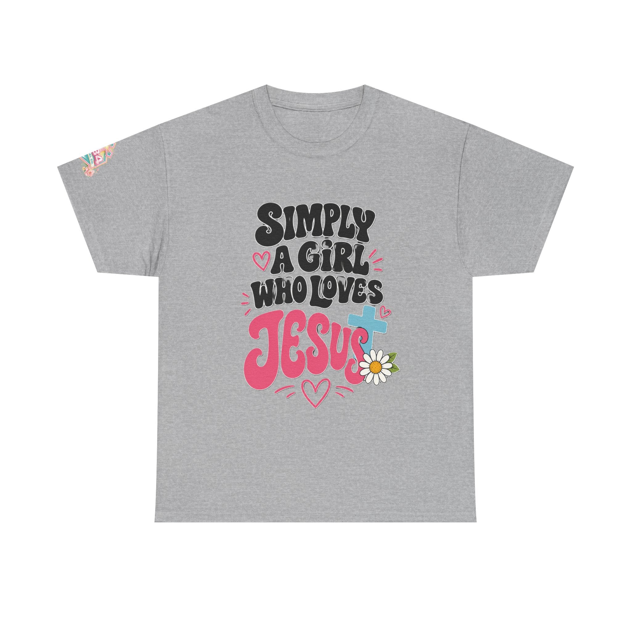 Girl Who Loves Jesus Floral Tee — Bright Colorful Christian Faith Shirt