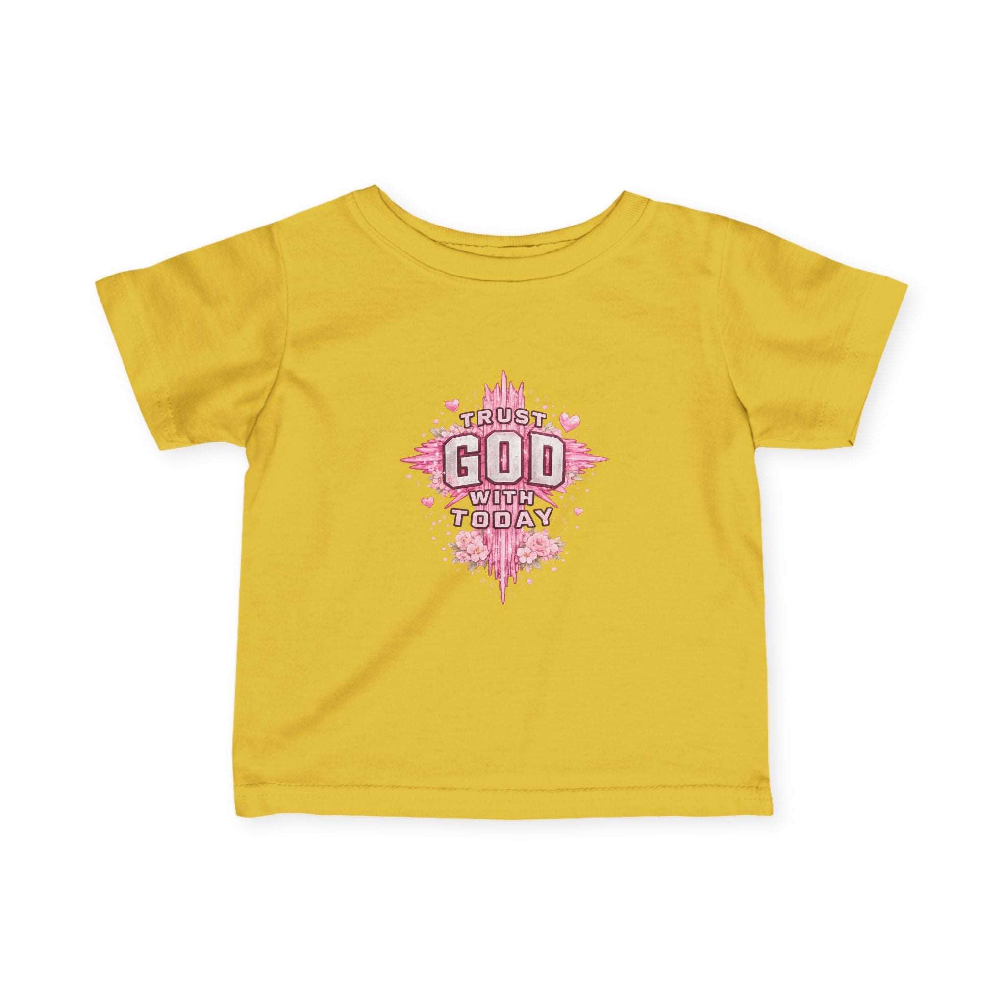 Infant Tee — Pink Cross "Trust God for Today"