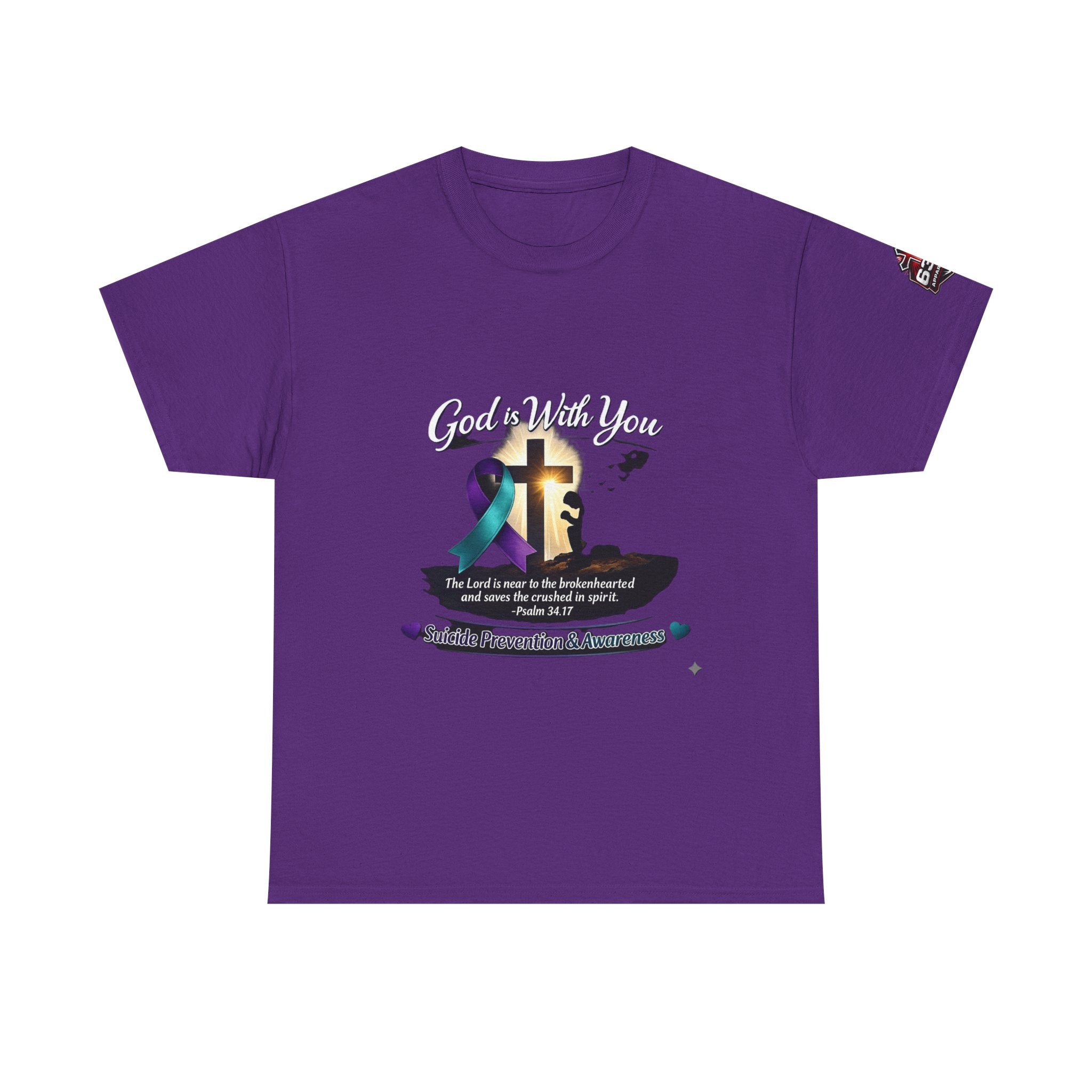 God Is With You Tee — Suicide Prevention Awareness Shirt (Psalm 34:17)