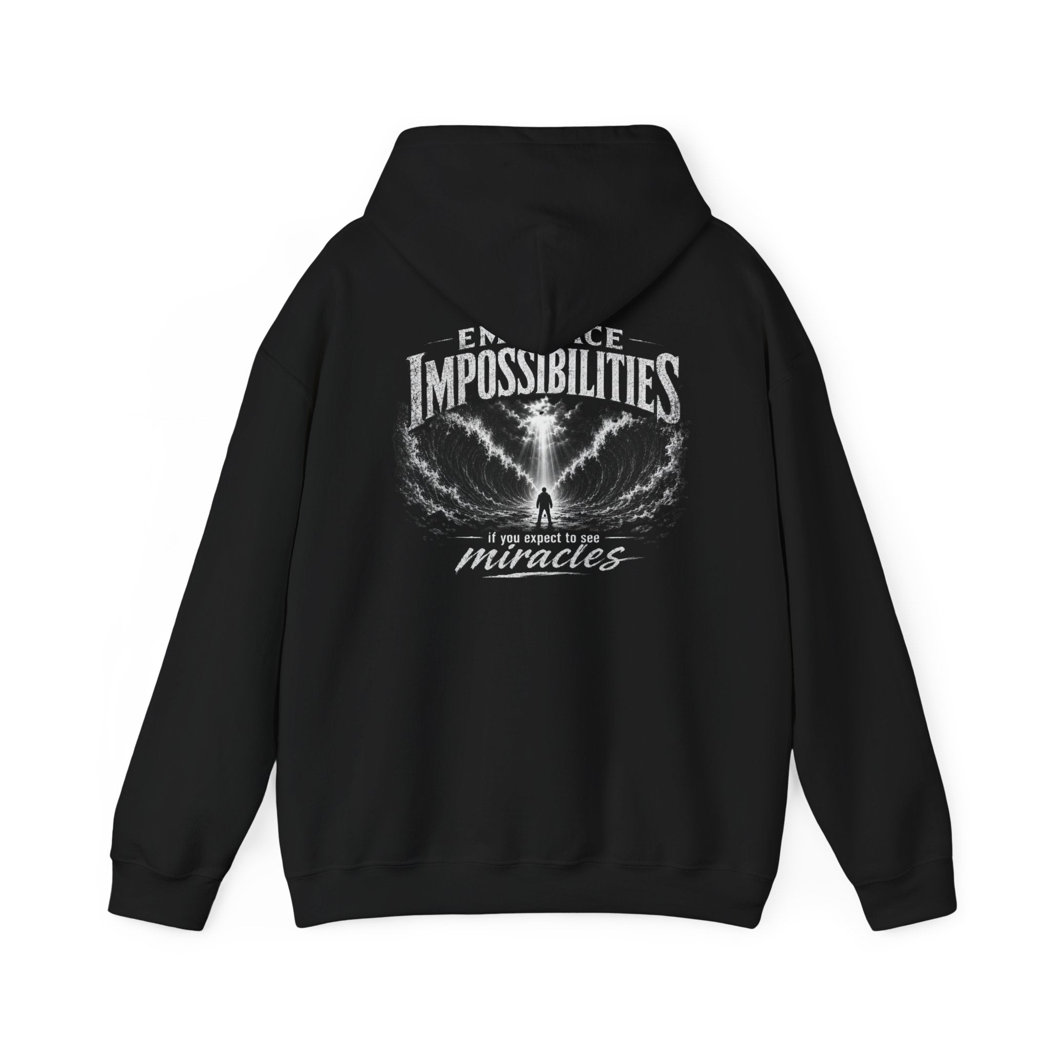 Floral Embrace Impossibilities Hooded Sweatshirt — Inspirational 'Expect to See Miracles' Quote