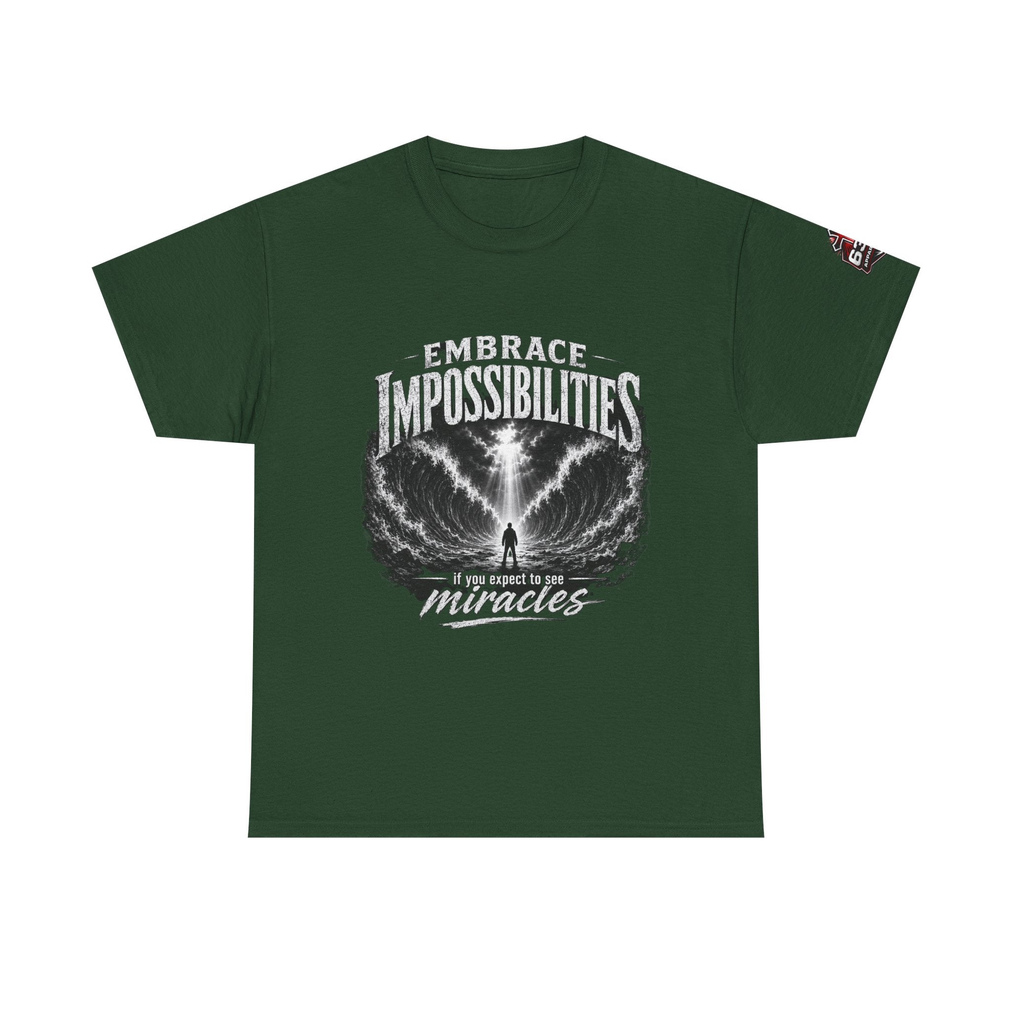 Moses Parting the Red Sea Tee — "Embrace Impossibilities" Inspirational Christian T‑Shirt
