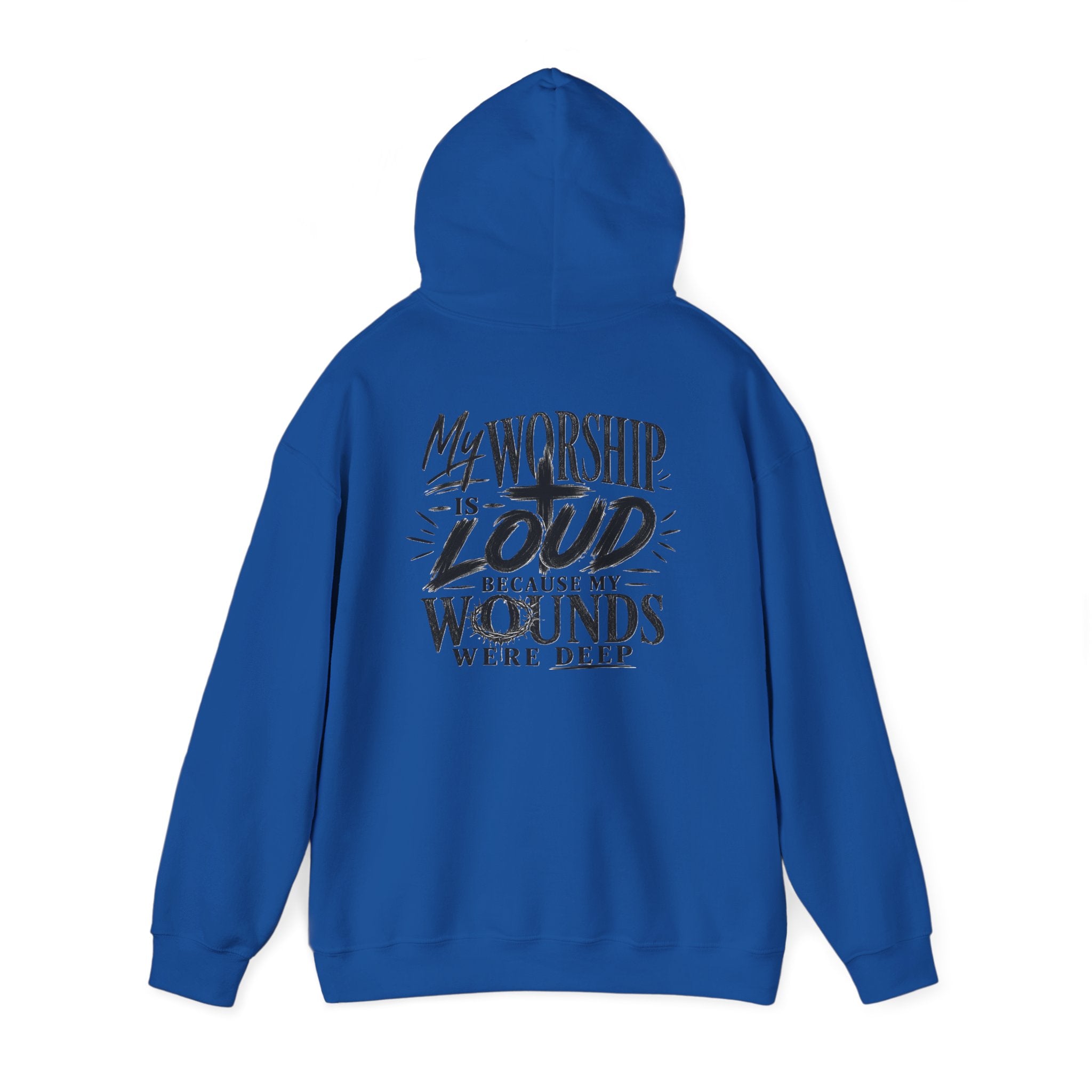 Floral Christian Hoodie — "My Worship Is Loud Because My Wounds Were Deep"