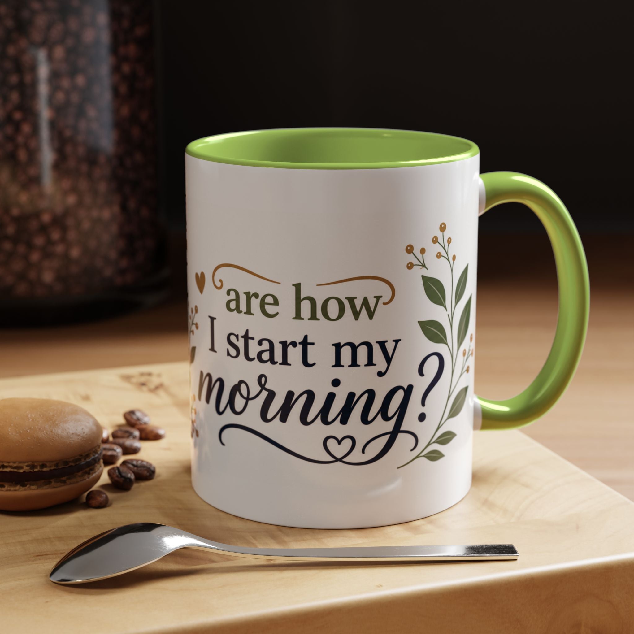 Coffee & Jesus Morning Mug — “Coffee and Jesus are how i start my morning” Accent Coffee Mug (11/15 oz)