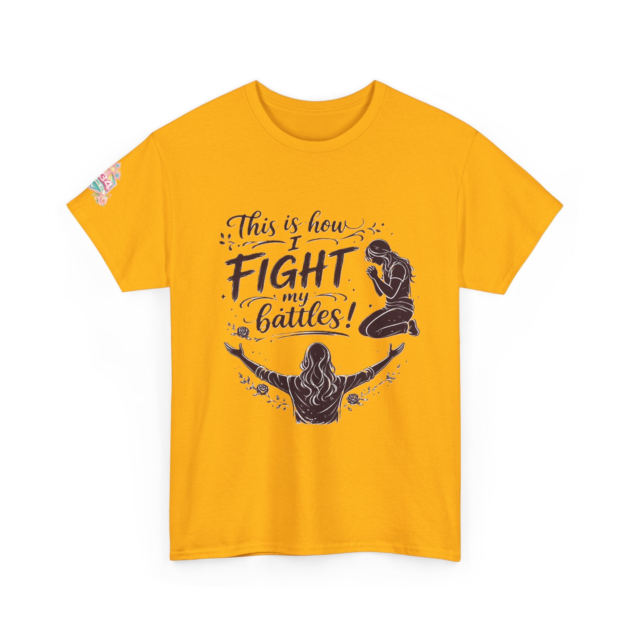 Women's Prayer & Worship Tee — "This Is How I Fight My Battles" Christian T-Shirt