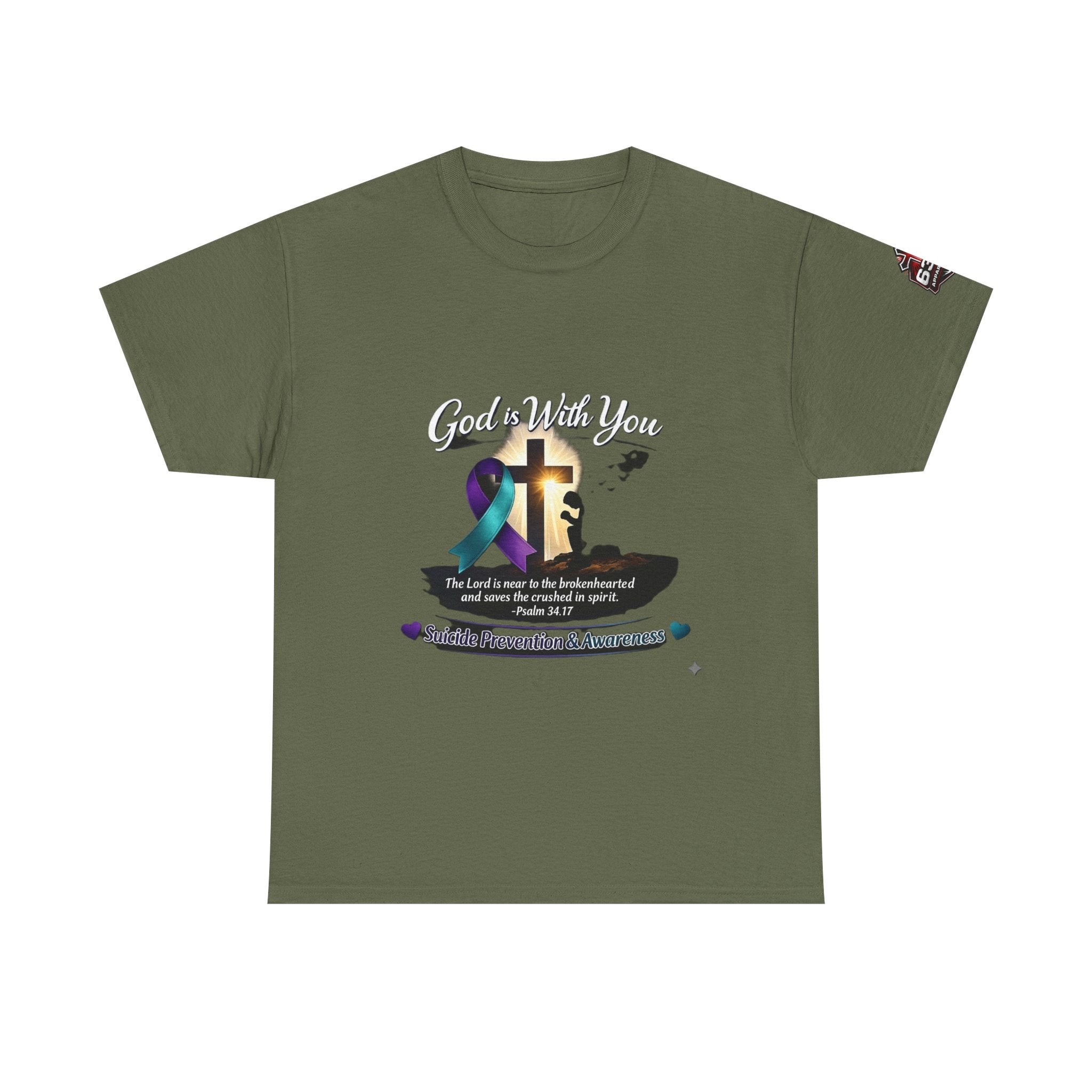 God Is With You Tee — Suicide Prevention Awareness Shirt (Psalm 34:17)